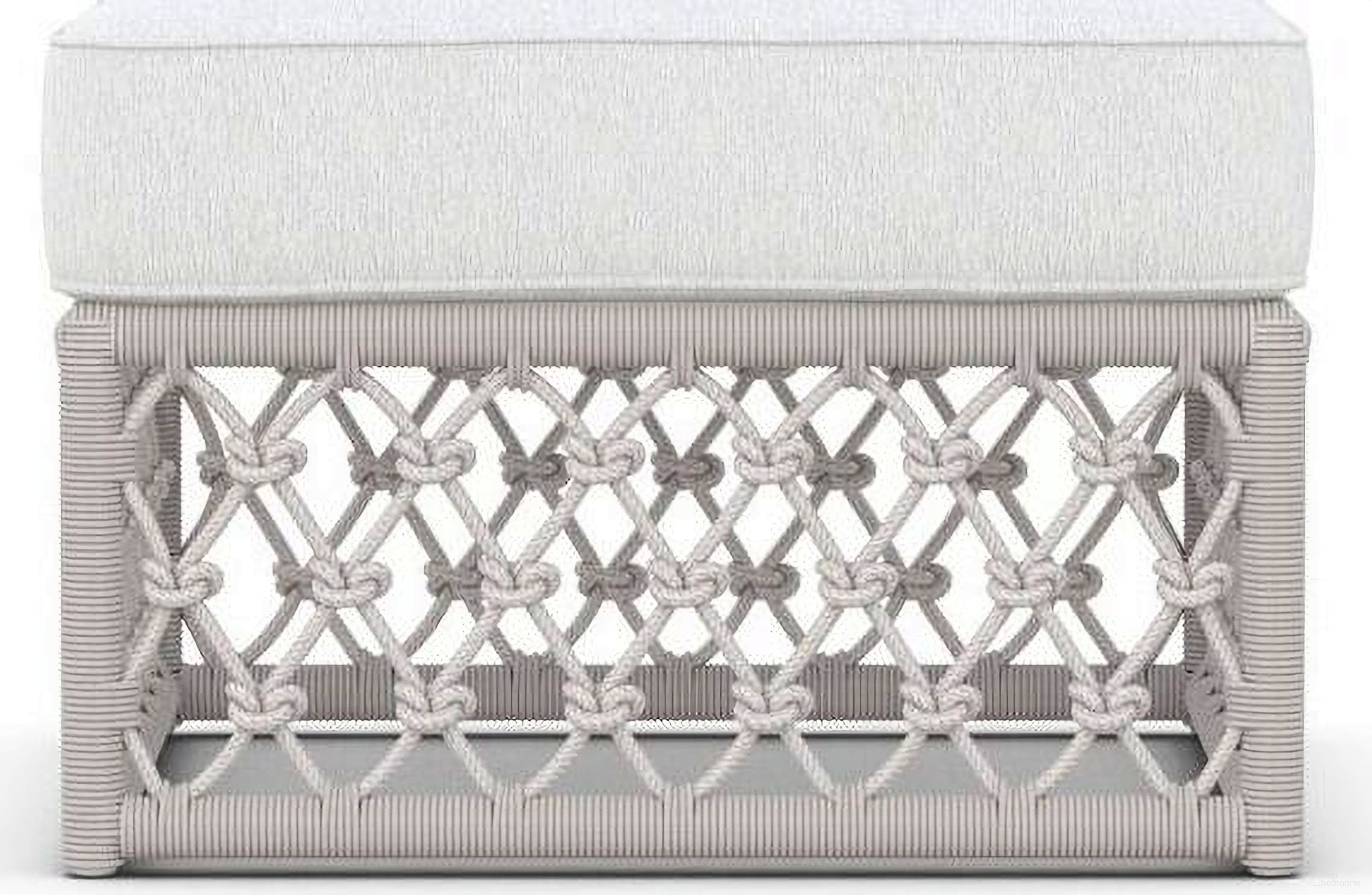 The appearance of Amelia Ottoman with Cushion In Polar and Matte White designed by Azzurro Living in the coastal interior design. This polar/matte white piece of furniture was selected by 1StopBedrooms from Amelia Collection to add a touch of cosiness and style into your home. Sku: AME-R06OT-CU. Material: Aluminum.