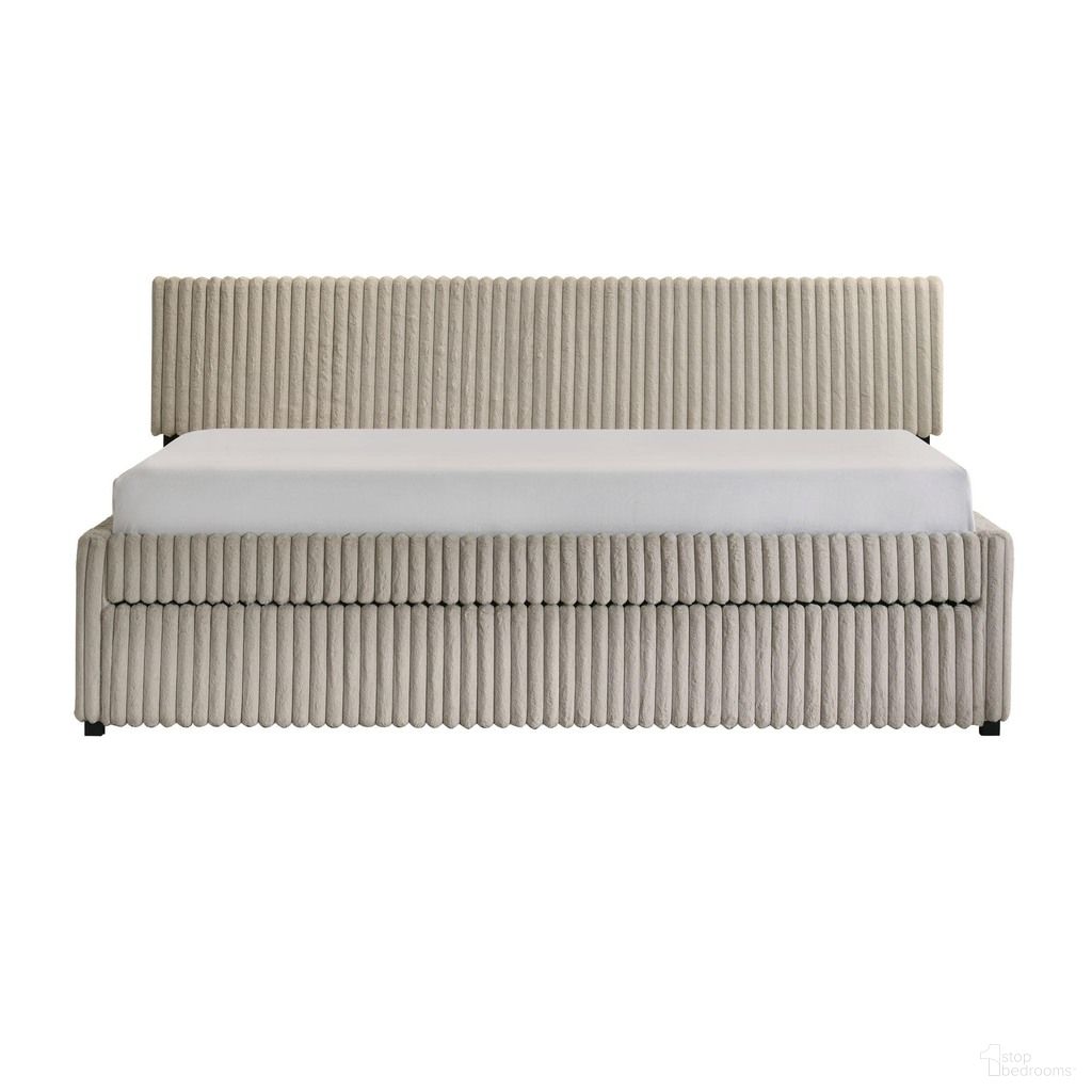 The appearance of Amelia Twin Daybed with Trundle In Corduroy Beige designed by Picket House in the modern / contemporary interior design. This beige piece of furniture was selected by 1StopBedrooms from Amelia Collection to add a touch of cosiness and style into your home. Sku: UB-19290-7-DB. Bed Type: Daybed. Material: Fabric. Bed Size: Twin.
