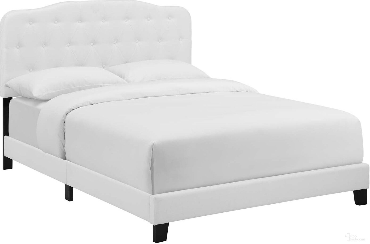 Amelia White King Upholstered Fabric Bed