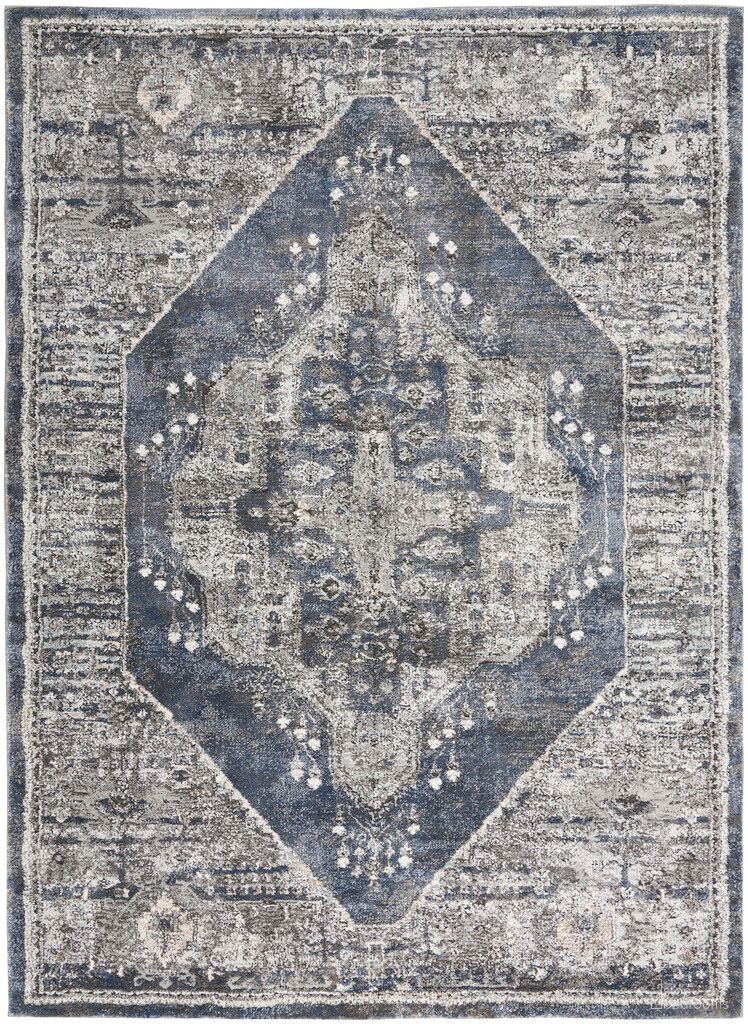 The appearance of American Manor 3'11" x 5'11" Indoor Rug In Blue designed by Nourison in the country / farmhouse interior design. This blue piece of furniture was selected by 1StopBedrooms from American Manor Collection to add a touch of cosiness and style into your home. Sku: 99446883032. Material: Polypropylene.