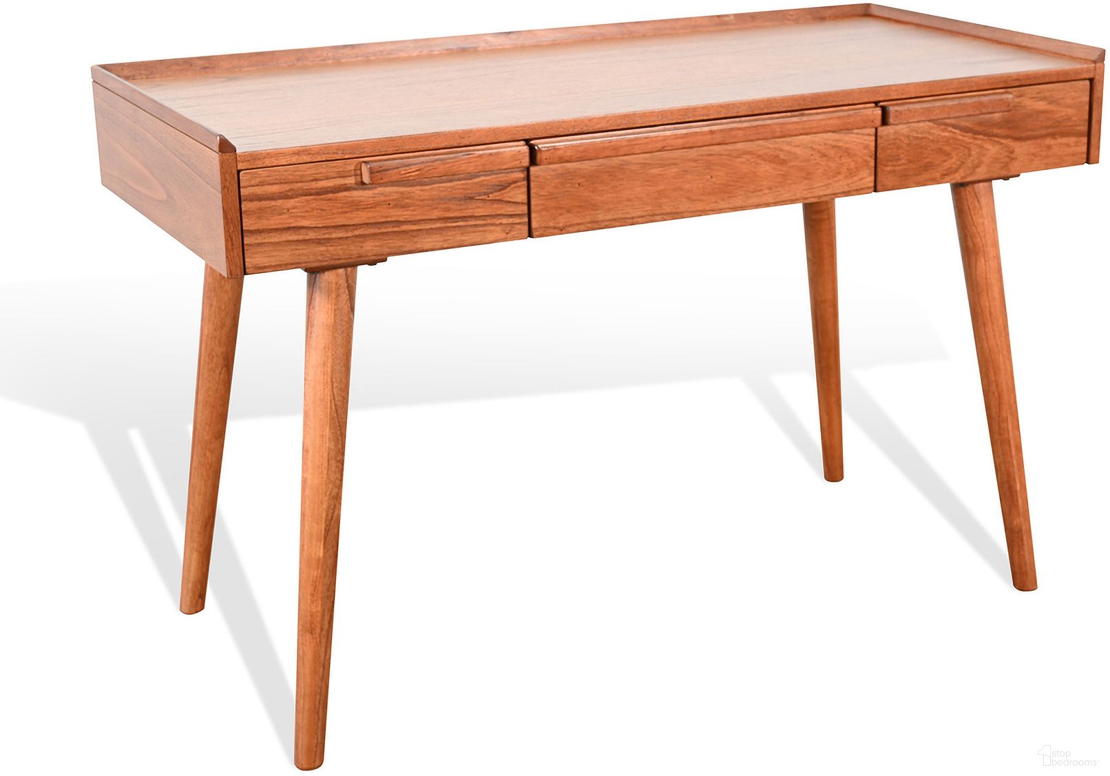 The appearance of American Modern 48 Inch Desk In Cinnamon designed by Sunny Designs in the transitional interior design. This cinnamon piece of furniture was selected by 1StopBedrooms from American Modern Collection to add a touch of cosiness and style into your home. Sku: 2845CN-D. Material: Solid Wood.