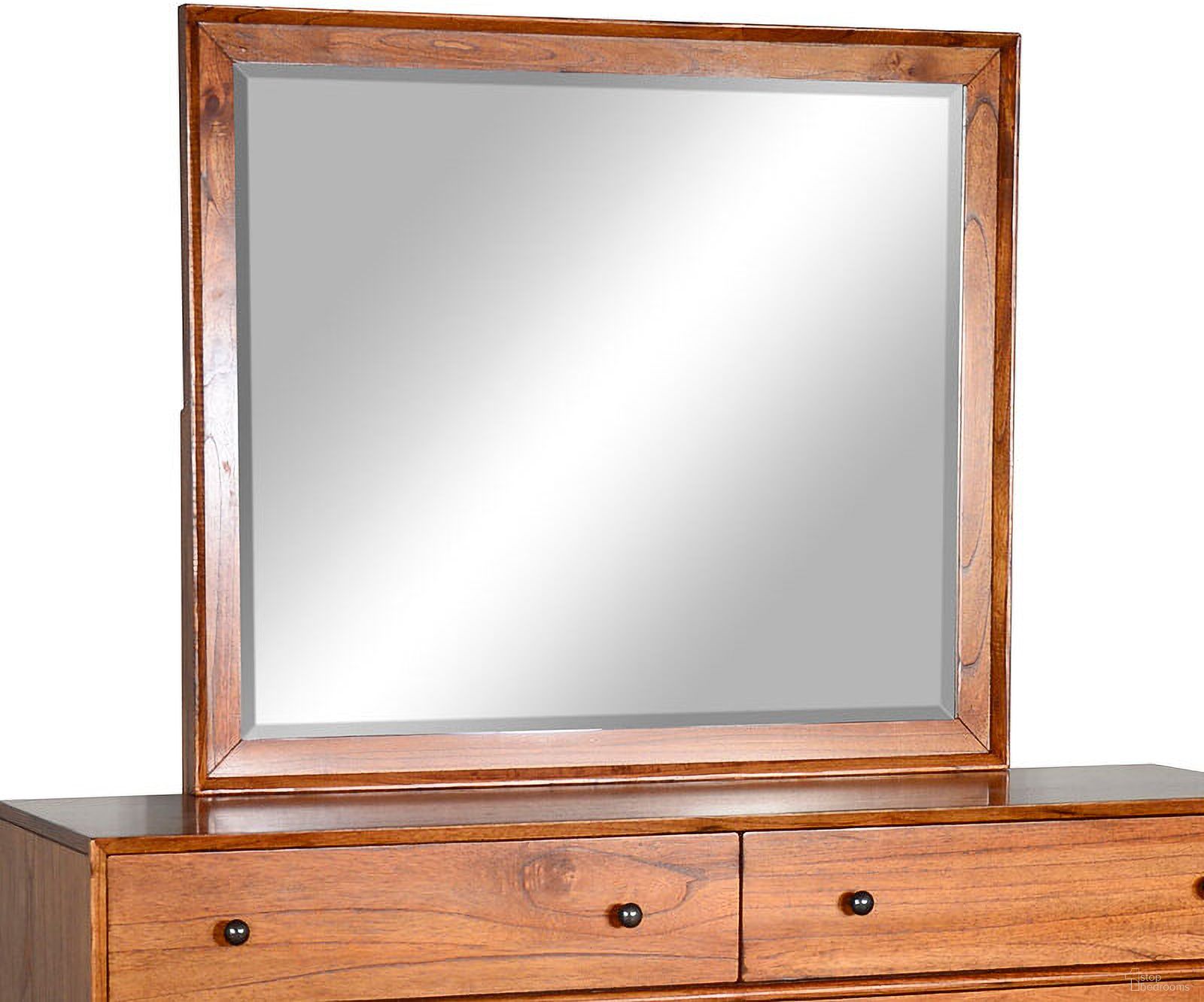 The appearance of American Modern Orange Brown Mirror designed by Sunny Designs in the transitional interior design. This cinnamon piece of furniture  was selected by 1StopBedrooms from American Modern Collection to add a touch of cosiness and style into your home. Sku: 2336CN-M. Material: Solid Wood.