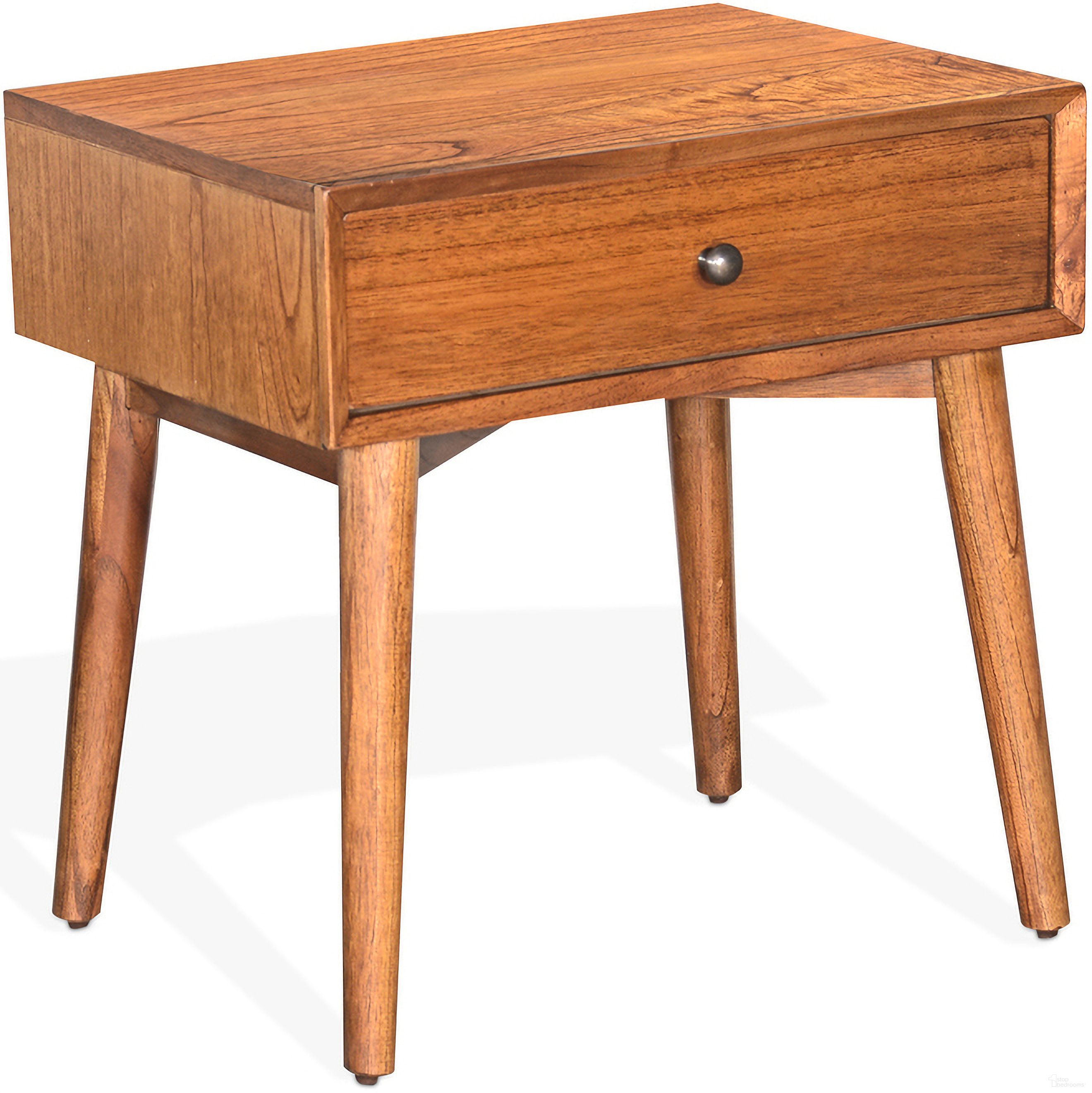 American Modern Orange Brown Nightstand