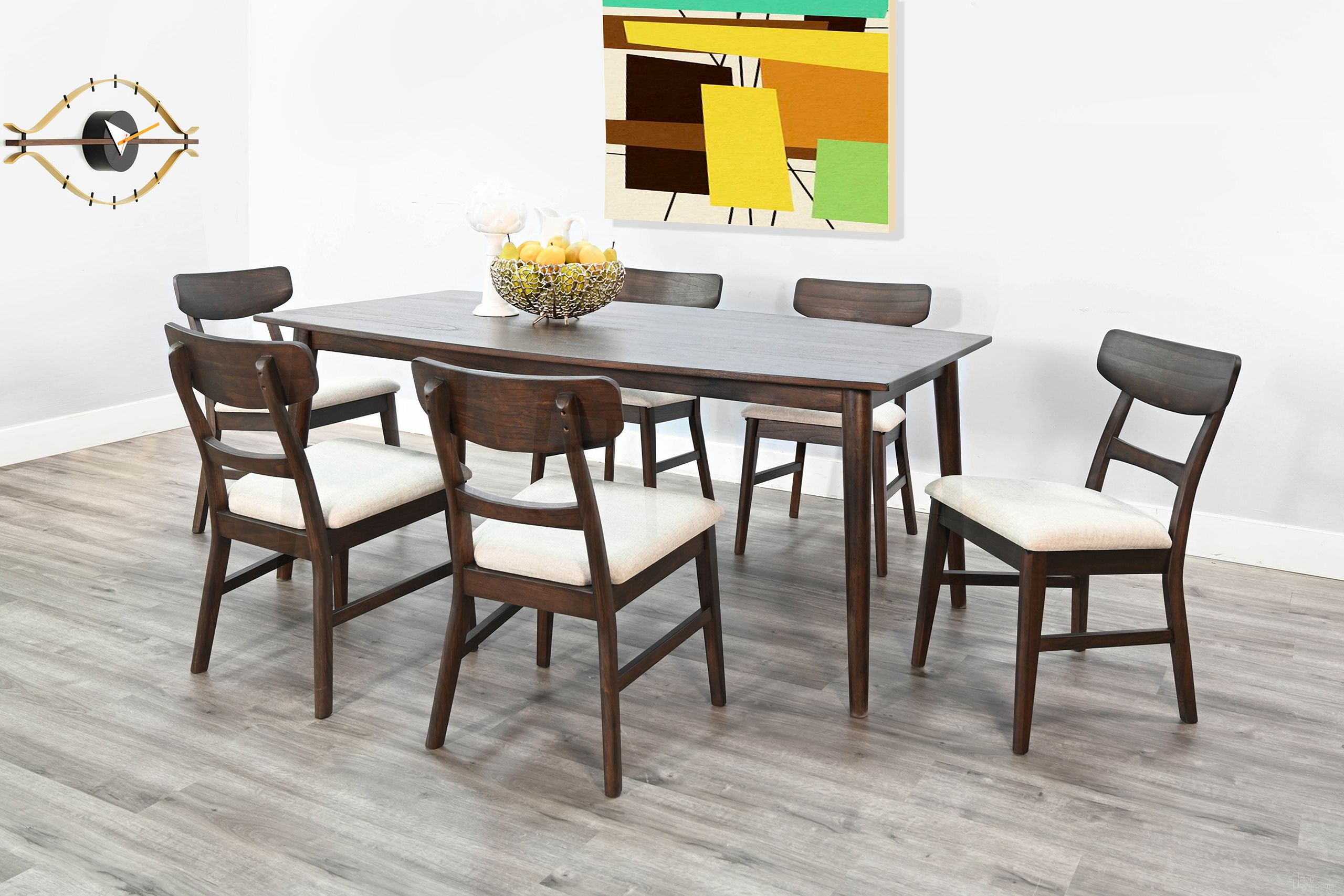 The appearance of American Modern Wood Dining Set In Walnut designed by Sunny Designs in the transitional interior design. This walnut piece of furniture was selected by 1StopBedrooms from American Modern Collection to add a touch of cosiness and style into your home. Sku: 1179WL;1422WL. Table Base Style: Legs. Material: Wood. Table Top Shape: Rectangular. Size: 40" x 72".