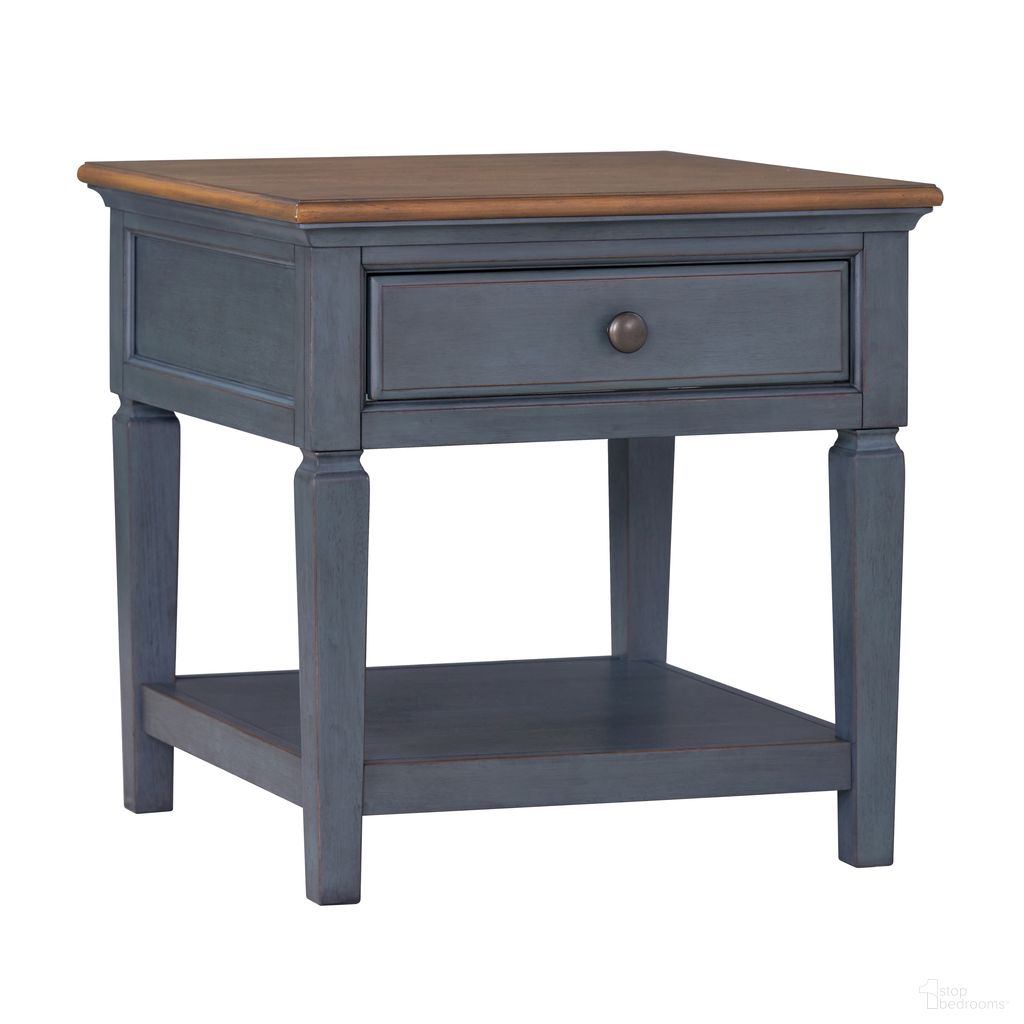The appearance of Americana 24 Inch End Table In Blue designed by Legends Home in the traditional interior design. This blue piece of furniture was selected by 1StopBedrooms from Americana Collection to add a touch of cosiness and style into your home. Sku: ZAMR-4100. Material: Veneer.