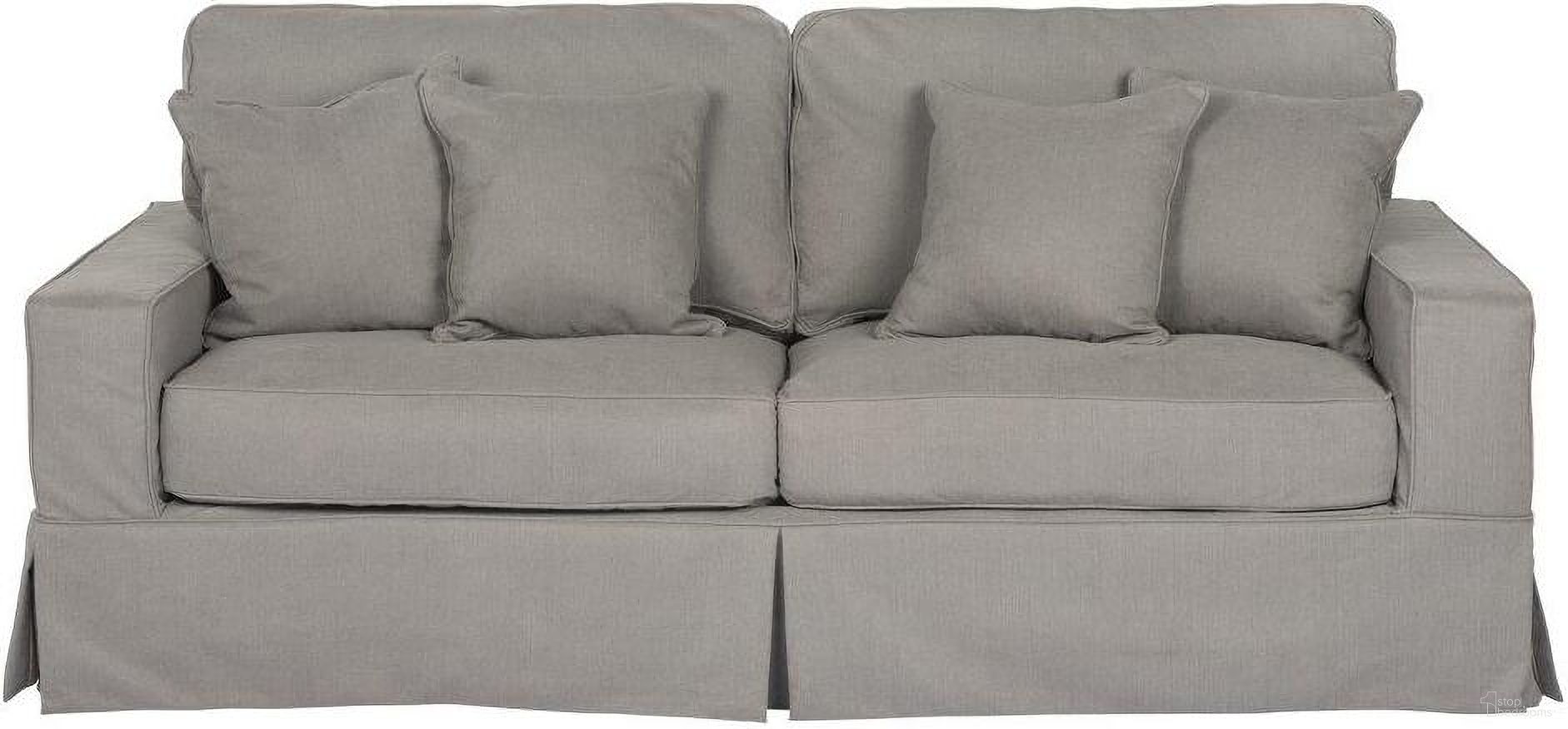 Americana Gray Box Cushion Slipcovered Sofa