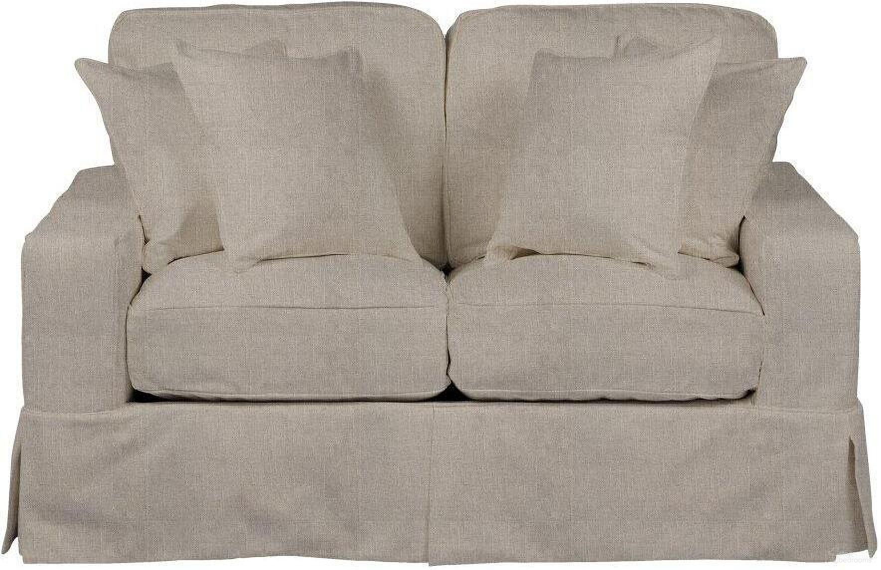 The appearance of Americana Light Gray Box Cushion Slipcovered Loveseat designed by Sunset Trading in the modern / contemporary interior design. This light gray piece of furniture was selected by 1StopBedrooms from Americana Collection to add a touch of cosiness and style into your home. Sku: SU-108510-220591. Material: Wood.