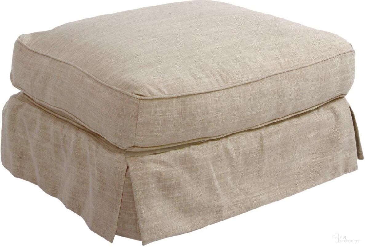 The appearance of Americana Linen Box Cushion Slipcovered Ottoman designed by Sunset Trading in the transitional interior design. This linen piece of furniture was selected by 1StopBedrooms from Americana Collection to add a touch of cosiness and style into your home. Sku: SU-108530-466082. Material: Wood.