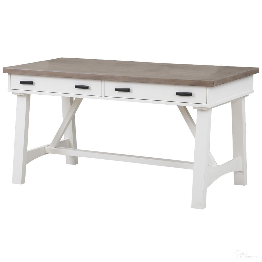 The appearance of Americana Modern Cotton 60 Inch Writing Desk designed by Parker House in the traditional interior design. This white and brown piece of furniture was selected by 1StopBedrooms from Americana Modern Collection to add a touch of cosiness and style into your home. Sku: AME#360D-COT. Material: Poplar Solid.
