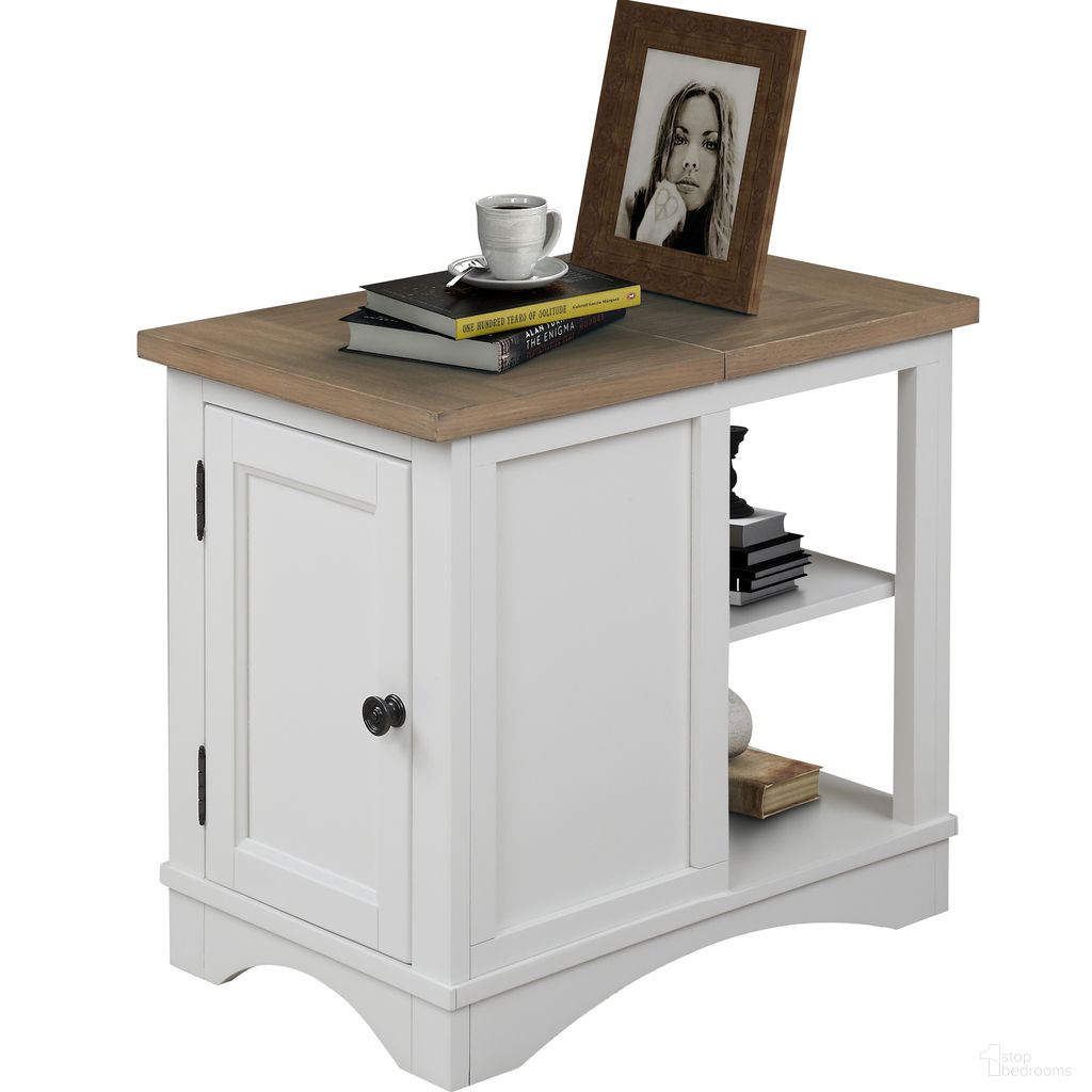 The appearance of Americana Modern Cotton Chairside End Table designed by Parker House in the traditional interior design. This white and brown piece of furniture was selected by 1StopBedrooms from Americana Modern Collection to add a touch of cosiness and style into your home. Sku: AME#06-COT. Material: Poplar Solid.