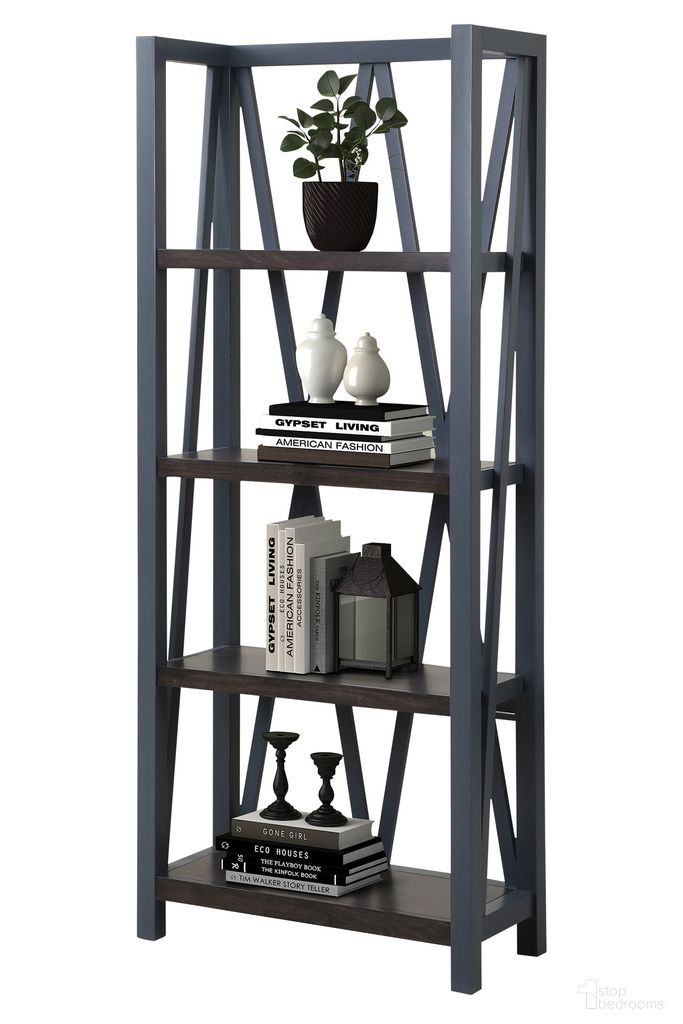 Americana Modern Denim Etagere Bookcase