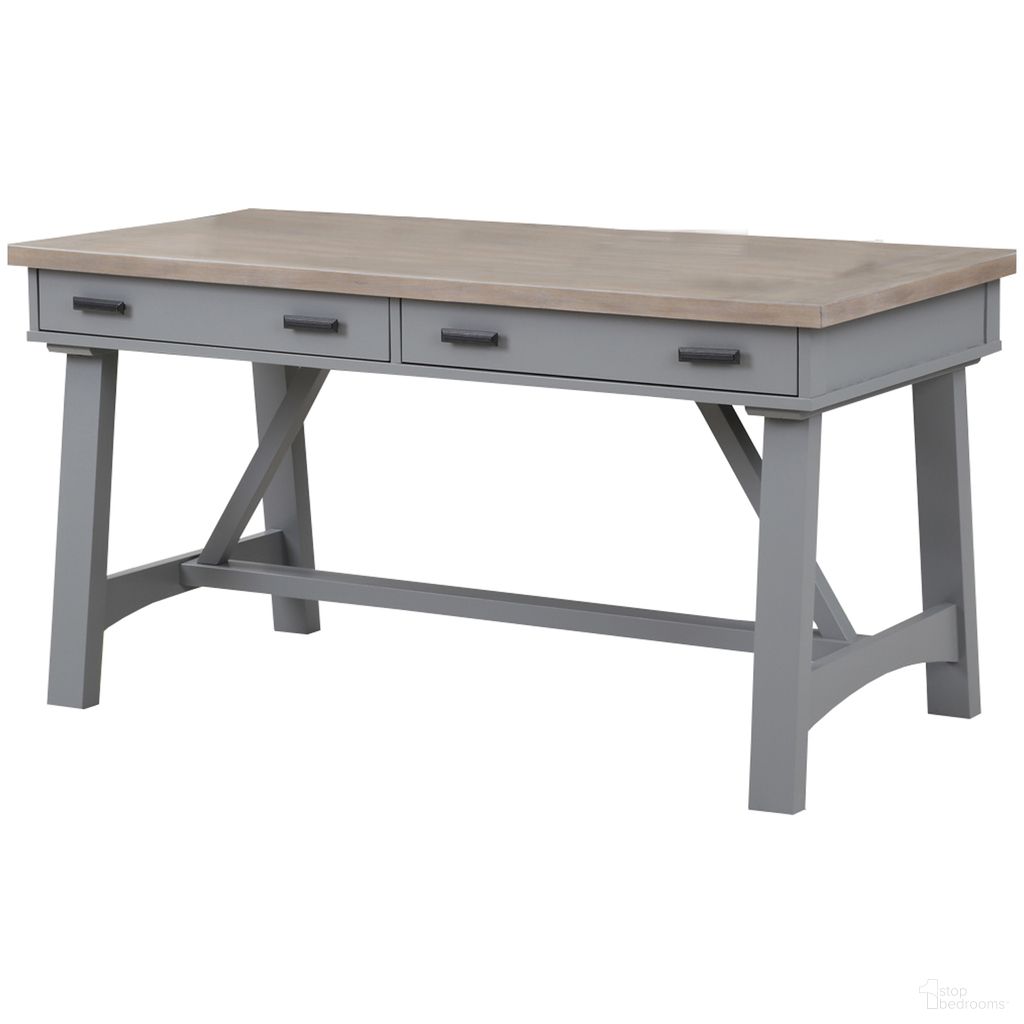 The appearance of Americana Modern Dove 60 Inch Writing Desk designed by Parker House in the transitional interior design. This gray and beige piece of furniture  was selected by 1StopBedrooms from Americana Modern Collection to add a touch of cosiness and style into your home. Sku: AME#360D-DOV. Material: Poplar Solid.