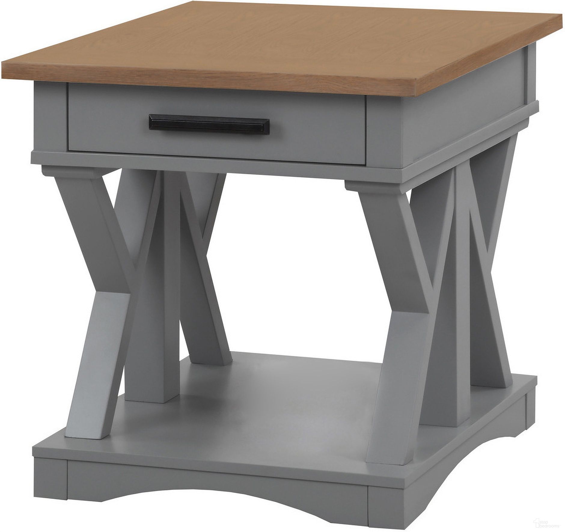 The appearance of Americana Modern Dove End Table designed by Parker House in the transitional interior design. This gray and beige piece of furniture was selected by 1StopBedrooms from Americana Modern Collection to add a touch of cosiness and style into your home. Sku: AME#02-DOV. Material: Poplar Solid.