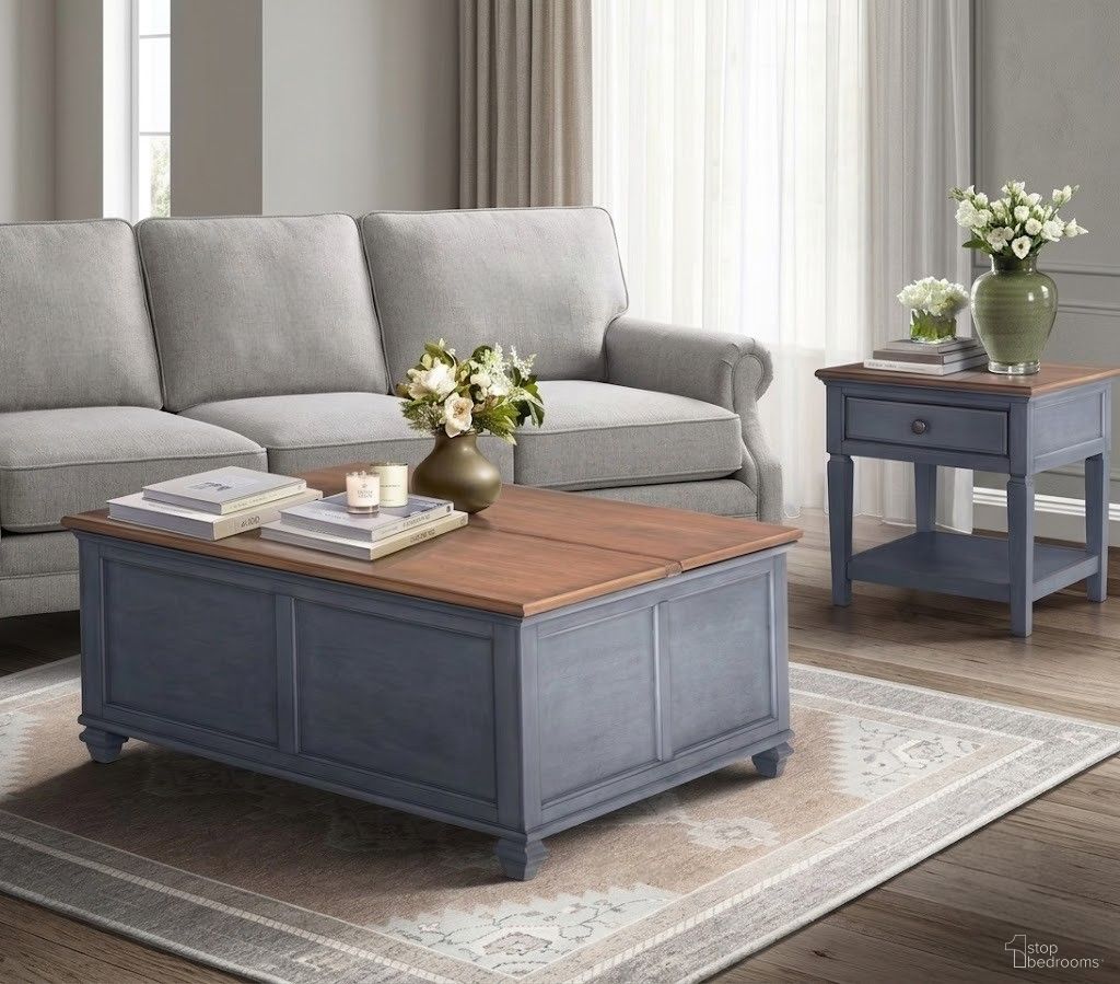 Americana Occasional Table Set In Blue