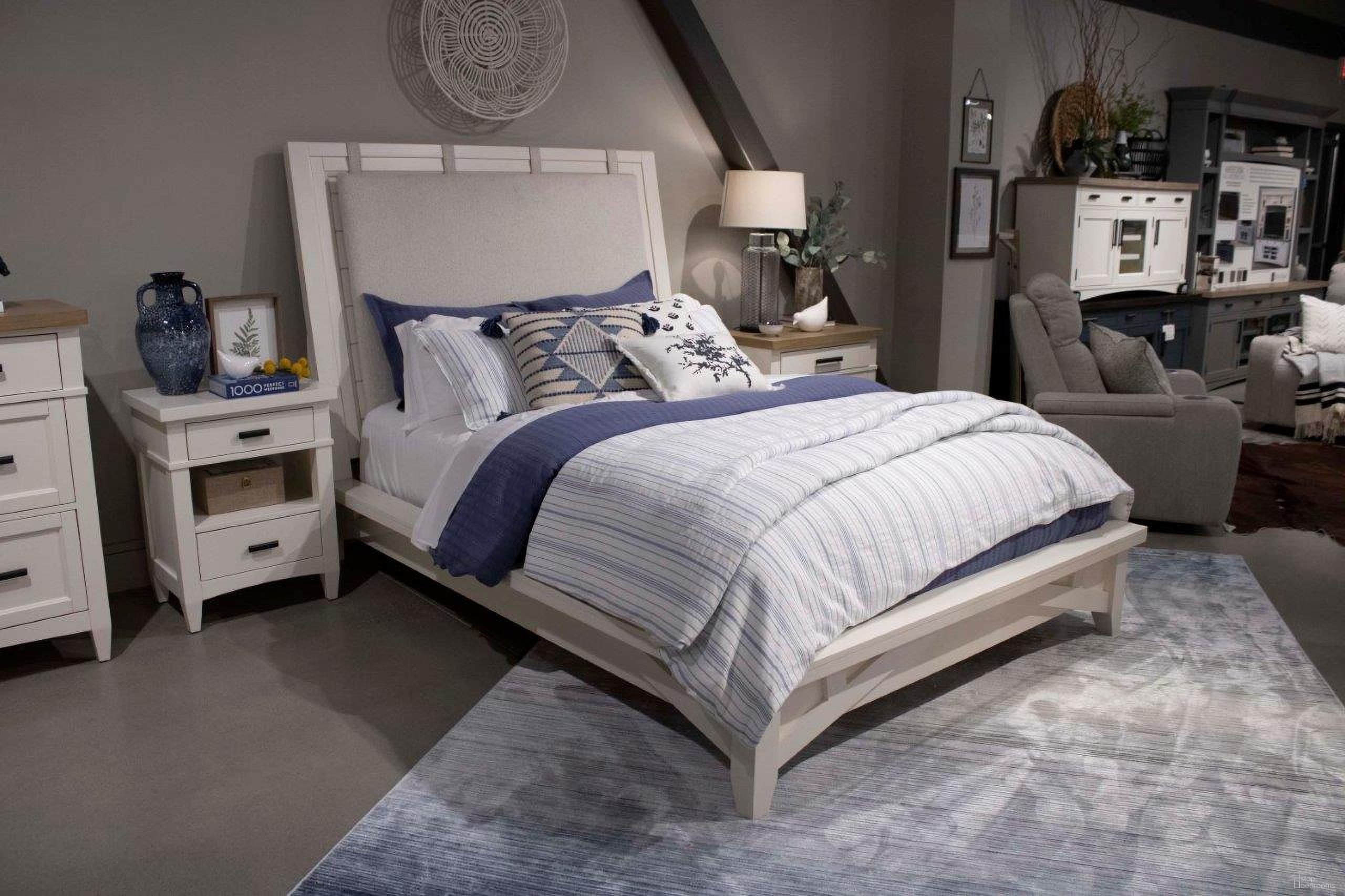 The appearance of Americana Platform Bedroom Set In Cotton designed by Parker House in the modern / contemporary interior design. This cotton piece of furniture was selected by 1StopBedrooms from Americana Collection to add a touch of cosiness and style into your home. Sku: BAME#115066R-COT;BAME#1150FB-COT;BAME#1150HBW_PAD-COT;BAME#52232-COT. Bed Type: Platform Bed. Bed Size: Queen. Material: Wood Veneer.