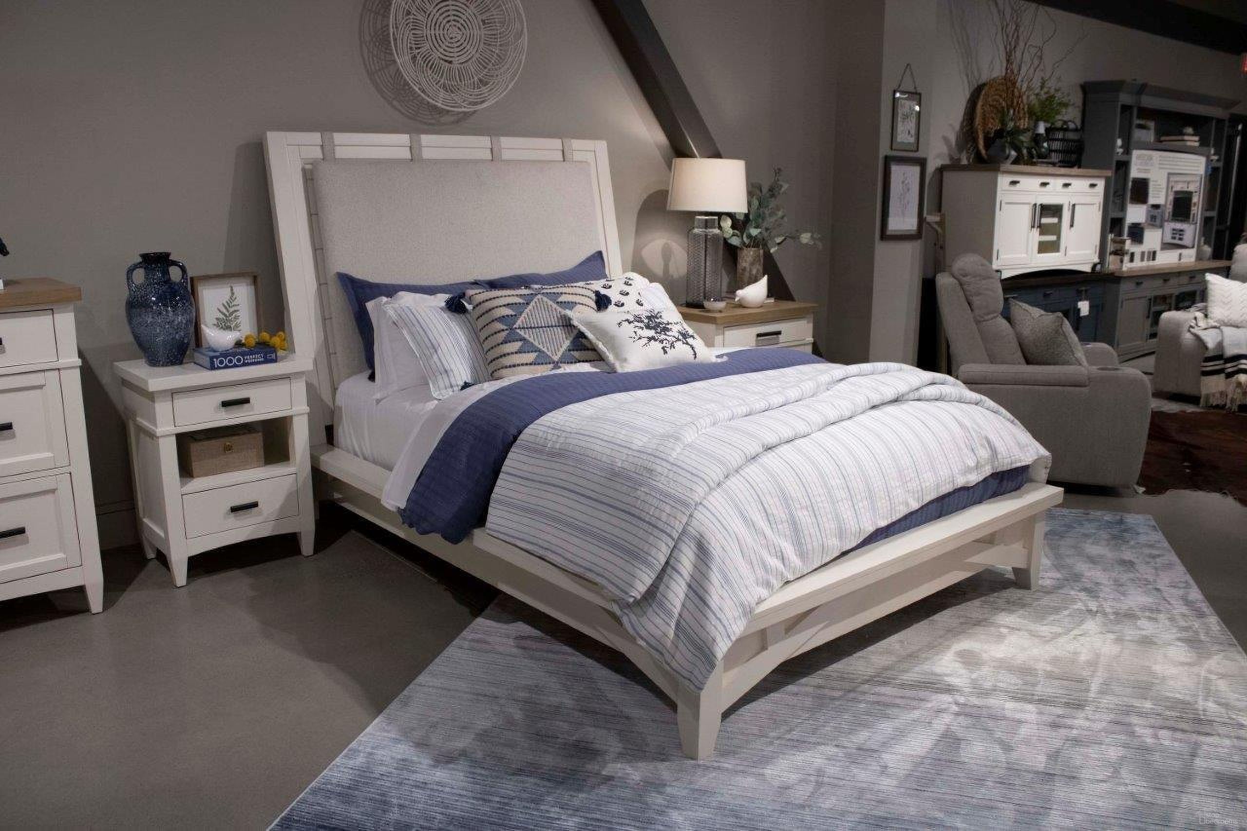 The appearance of Americana Shelter Bedroom Set In Cotton designed by Parker House in the modern / contemporary interior design. This cotton piece of furniture was selected by 1StopBedrooms from Americana Collection to add a touch of cosiness and style into your home. Sku: BAME#125066R-COT;BAME#1250FB-COT;BAME#1250HB-COT;BAME#52232-COT. Bed Type: Platform Bed. Bed Size: Queen. Material: Wood Veneer.