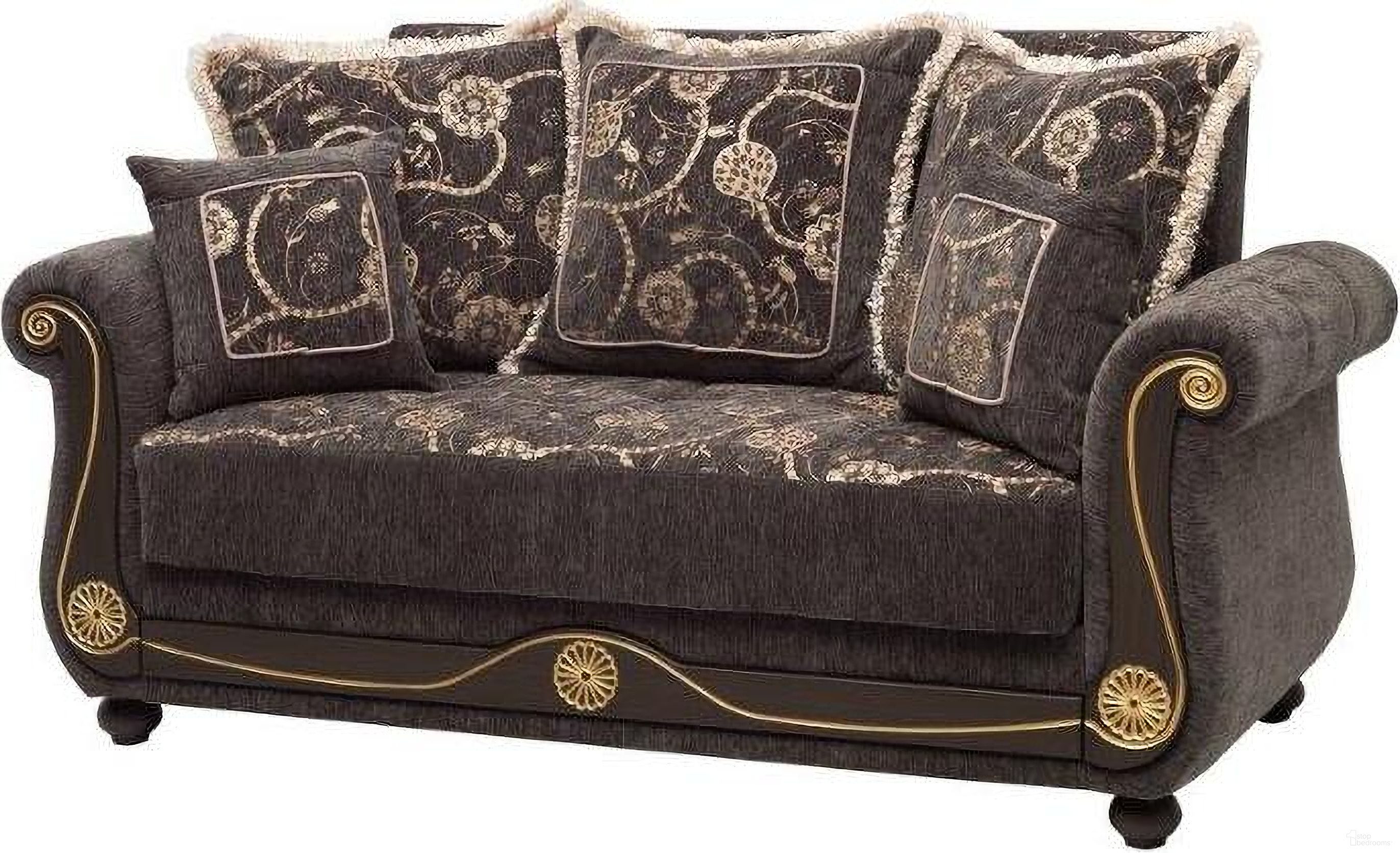 The appearance of Americana Upholstered Convertible Loveseat with Storage In Gray designed by Casamode in the modern / contemporary interior design. This gray piece of furniture was selected by 1StopBedrooms from Americana Collection to add a touch of cosiness and style into your home. Sku: AMR-GY-LS. Material: Chenille.
