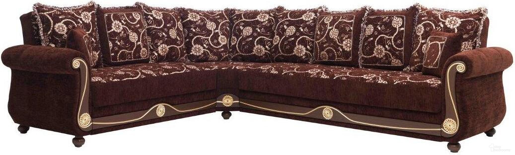 The appearance of Americana Upholstered Convertible Sectional with Storage In Brown designed by Casamode in the modern / contemporary interior design. This brown piece of furniture was selected by 1StopBedrooms from Americana Collection to add a touch of cosiness and style into your home. Sku: AMR-BN-SEC. Material: Chenille. Layout: L-Shape.