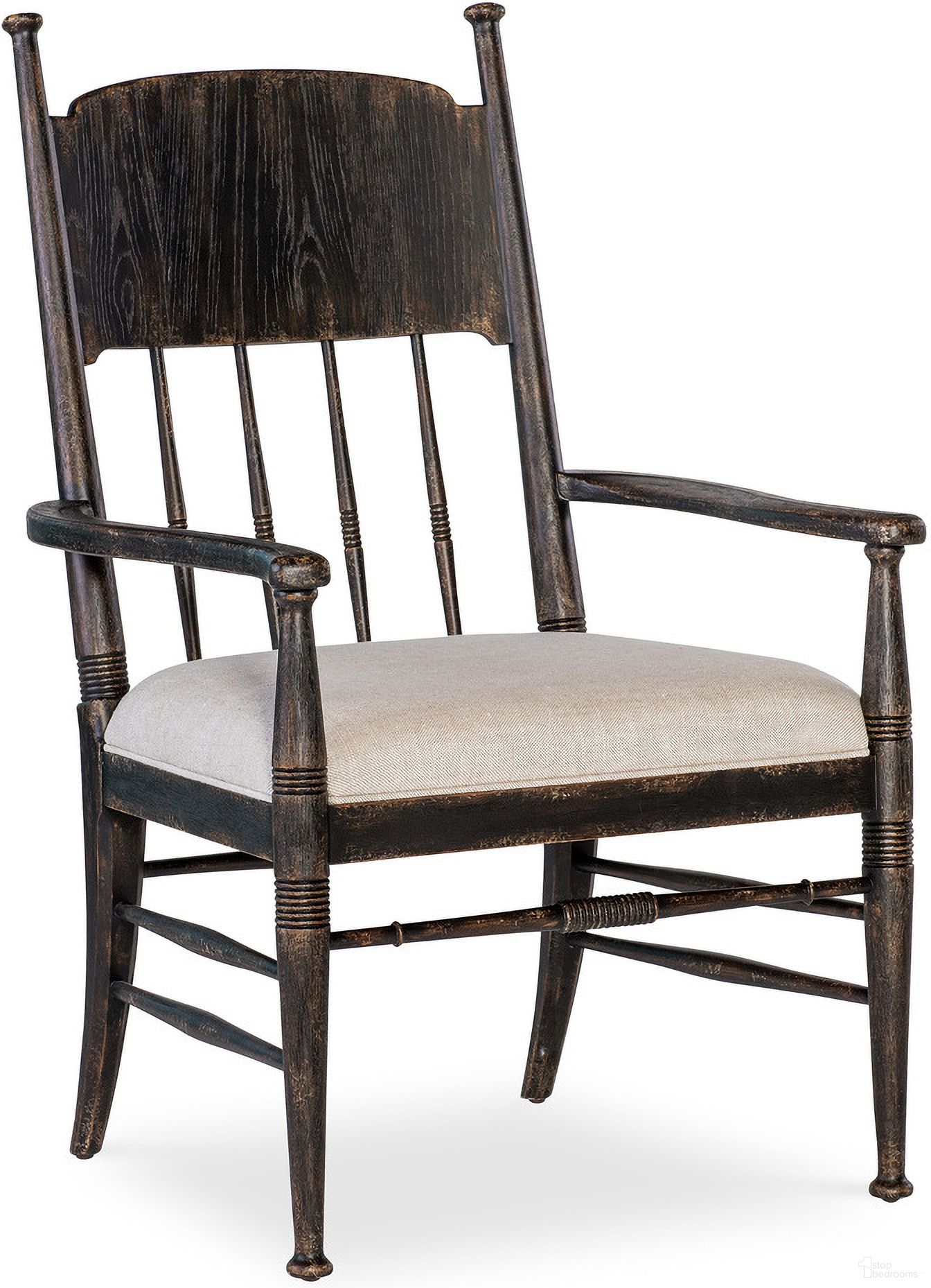 The appearance of Americana Upholstered Seat Arm Chair Set of 2 In Beige designed by Hooker in the transitional interior design. This beige piece of furniture was selected by 1StopBedrooms from Americana Collection to add a touch of cosiness and style into your home. Sku: 7050-75300-89. Chair Type: Arm Chair. Material: Oak Veneer.