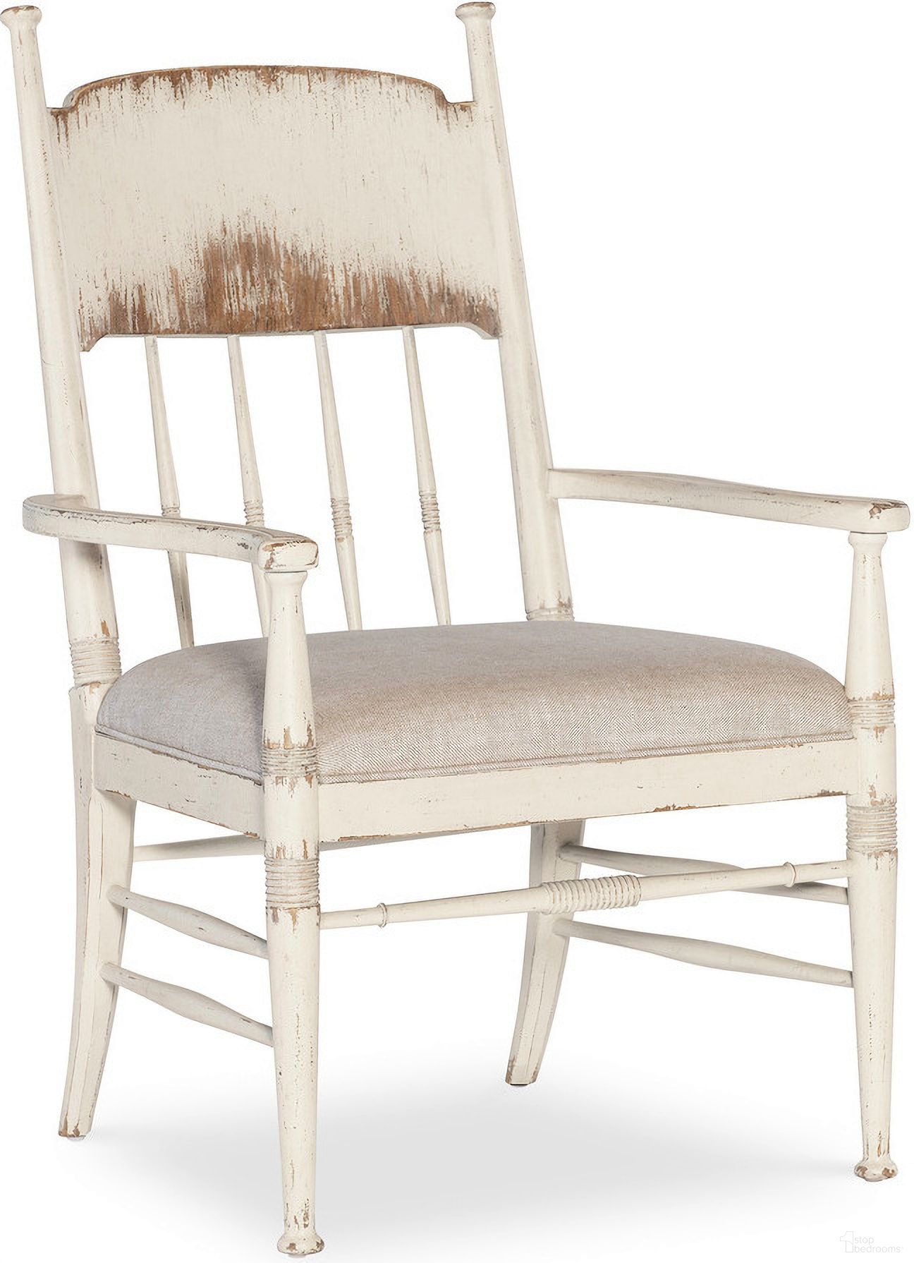 The appearance of Americana Upholstered Seat Arm Chair Set of 2 In Beige designed by Hooker in the transitional interior design. This beige piece of furniture was selected by 1StopBedrooms from Americana Collection to add a touch of cosiness and style into your home. Sku: 7050-75300-02. Chair Type: Arm Chair. Material: Oak Veneer.