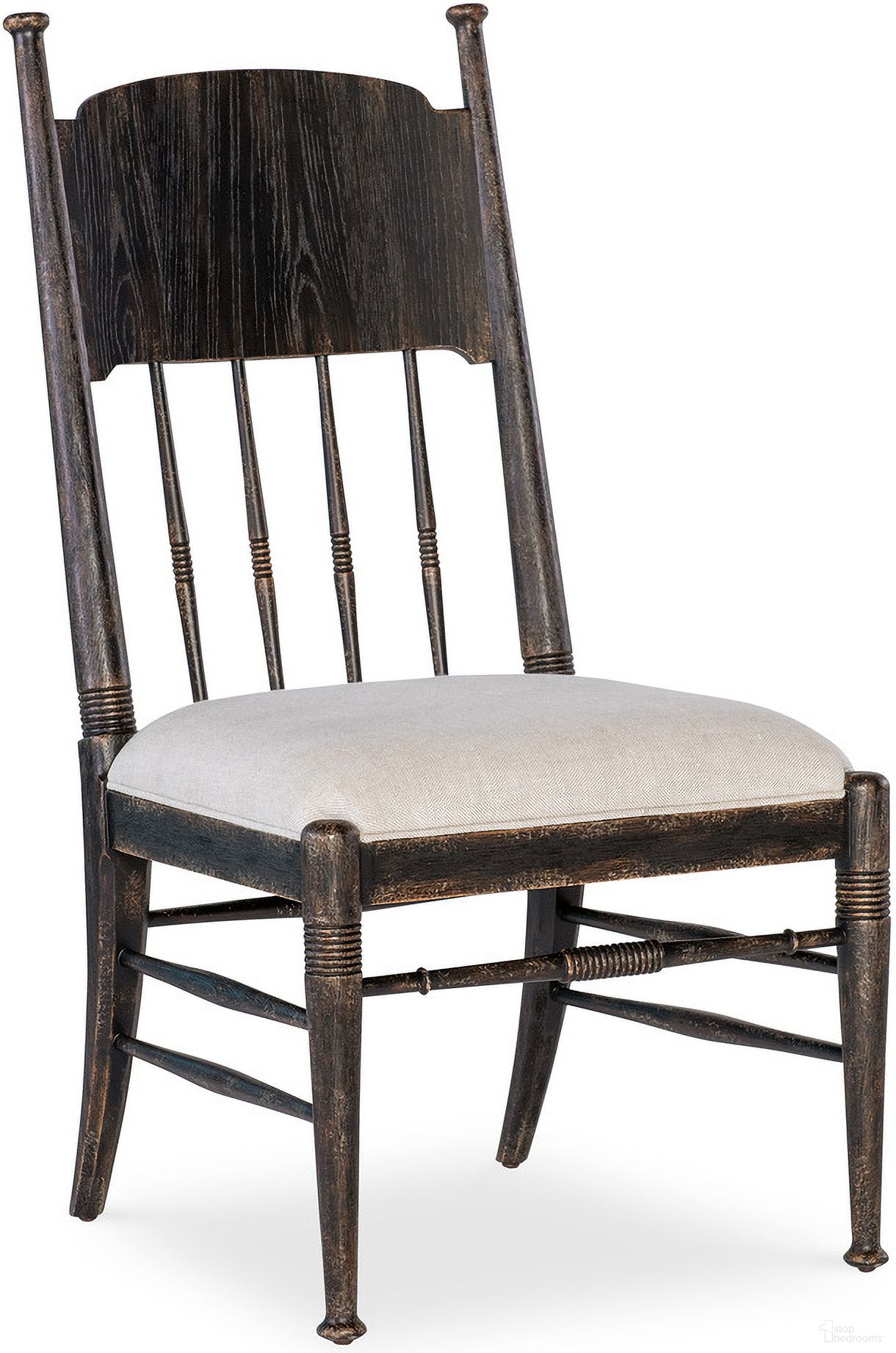 The appearance of Americana Upholstered Seat Side Chair Set of 2 In Beige designed by Hooker in the transitional interior design. This beige piece of furniture was selected by 1StopBedrooms from Americana Collection to add a touch of cosiness and style into your home. Sku: 7050-75310-89. Material: Oak Veneer. Chair Type: Side Chair.