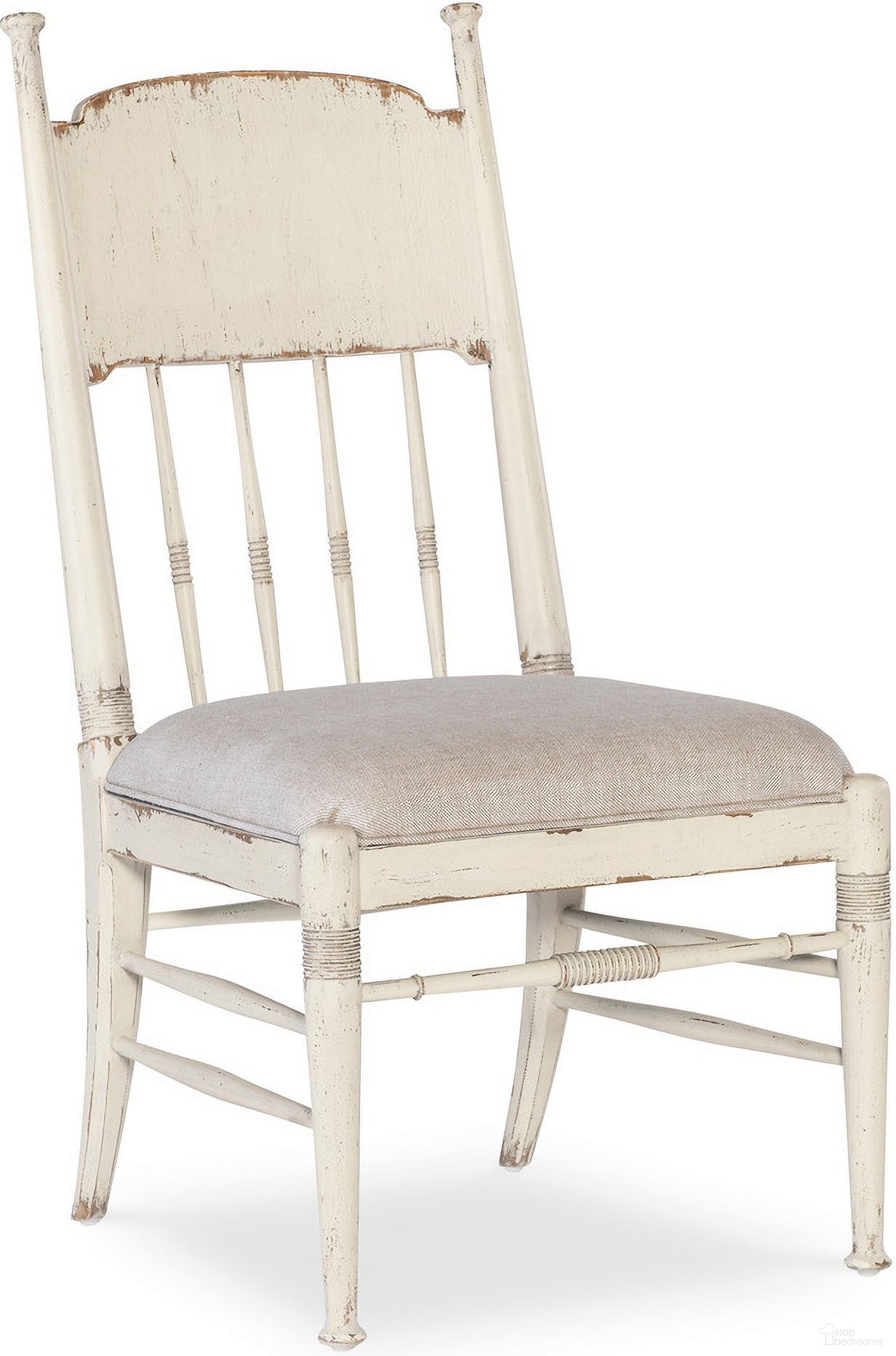 The appearance of Americana Upholstered Seat Side Chair Set of 2 In Beige designed by Hooker in the transitional interior design. This beige piece of furniture  was selected by 1StopBedrooms from Americana Collection to add a touch of cosiness and style into your home. Sku: 7050-75310-02. Material: Oak Veneer. Chair Type: Side Chair.