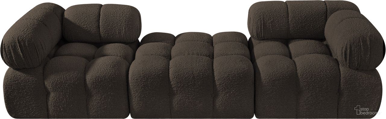 The appearance of Ames 102 Inch Boucle Fabric Upholstered 3 Piece Modular Sofa In Brown designed by Meridian in the modern / contemporary interior design. This brown piece of furniture was selected by 1StopBedrooms from Ames Collection to add a touch of cosiness and style into your home. Sku: 611Brown-Corner;611Brown-Corner;611Brown-Ott. Material: Boucle Fabric.