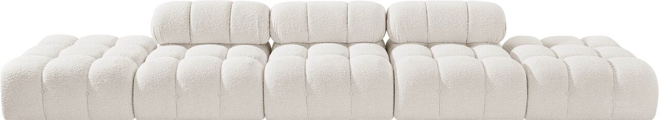 The appearance of Ames 170 Inch Boucle Fabric Upholstered 5 Piece Modular Sofa In Cream designed by Meridian in the modern / contemporary interior design. This cream piece of furniture was selected by 1StopBedrooms from Ames Collection to add a touch of cosiness and style into your home. Sku: 611Cream-Armless;611Cream-Armless;611Cream-Armless;611Cream-Ott;611Cream-Ott. Material: Boucle.