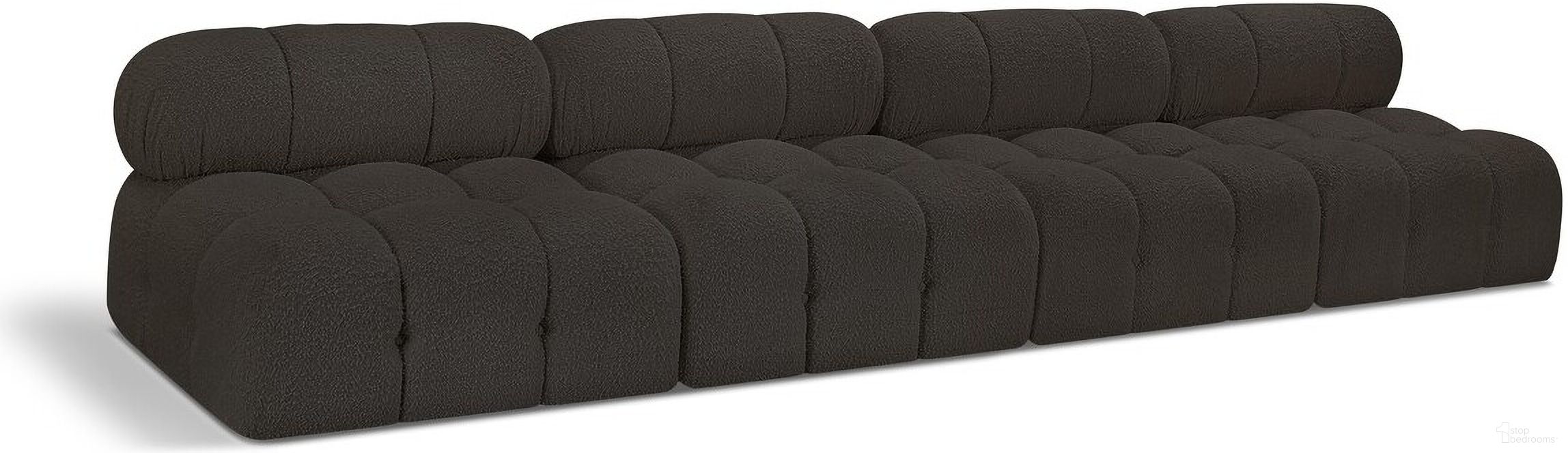 The appearance of Ames Boucle Fabric 4 Seater Modular Sofa In Brown designed by Meridian in the modern / contemporary interior design. This brown piece of furniture was selected by 1StopBedrooms from Ames Collection to add a touch of cosiness and style into your home. Sku: 611Brown-Armless;611Brown-Armless;611Brown-Armless;611Brown-Armless. Material: Plywood.