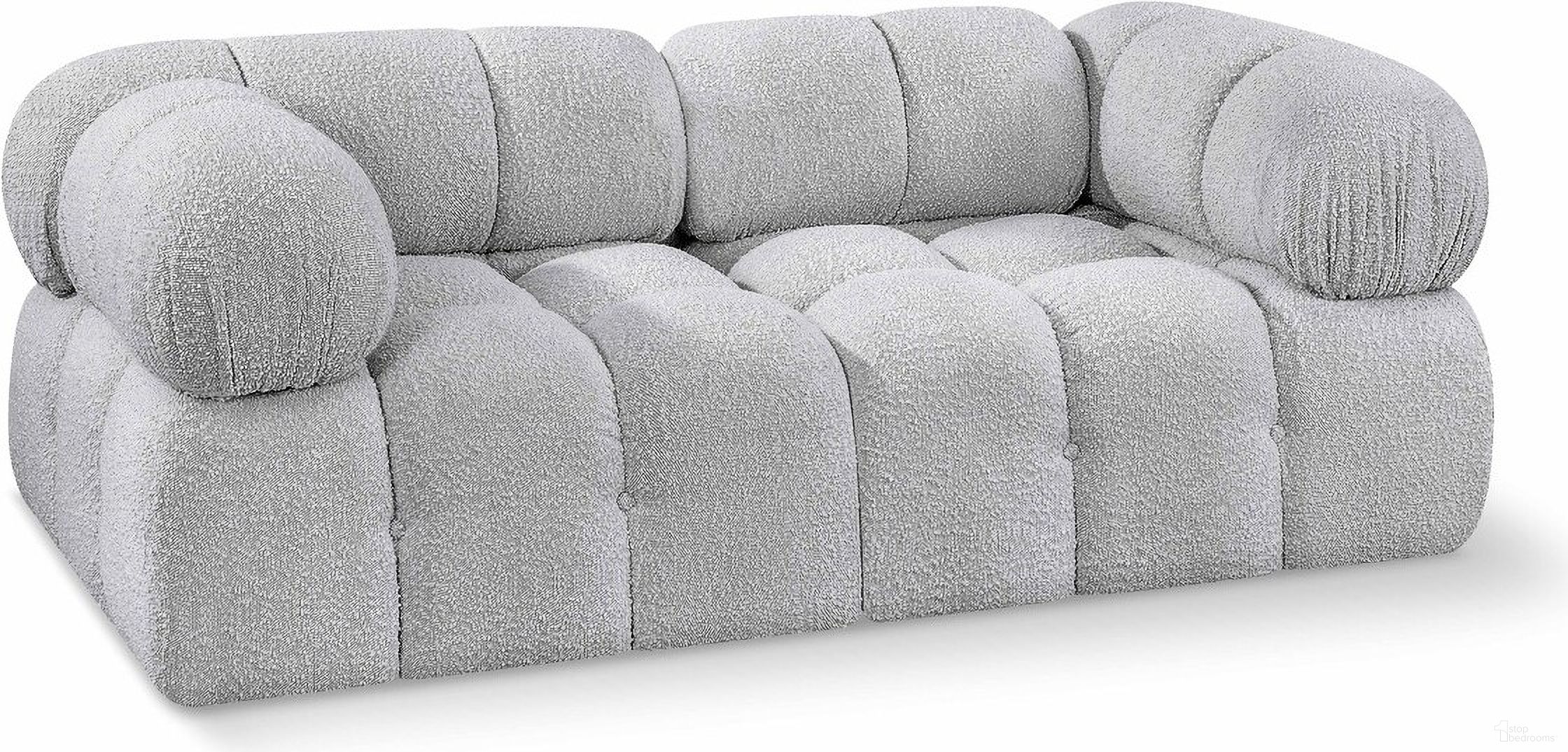 The appearance of Ames Boucle Fabric 2 Seater Modular Sofa with Arm Support In Grey designed by Meridian in the modern / contemporary interior design. This grey piece of furniture was selected by 1StopBedrooms from Ames Collection to add a touch of cosiness and style into your home. Sku: 611Grey-Corner;611Grey-Corner. Material: Boucle.