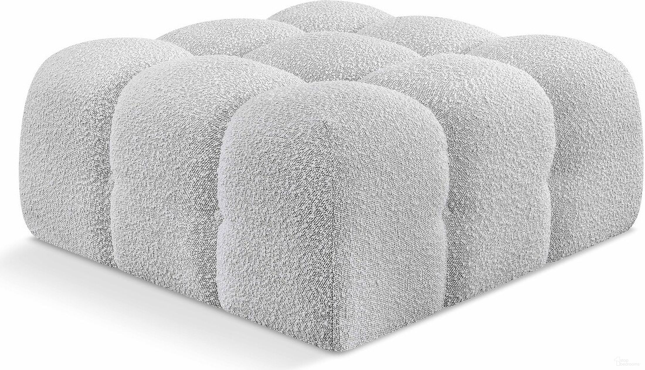 The appearance of Ames Boucle Fabric Ottoman In Grey designed by Meridian in the modern / contemporary interior design. This grey piece of furniture was selected by 1StopBedrooms from Ames Collection to add a touch of cosiness and style into your home. Sku: 611Grey-Ott. Material: Boucle.