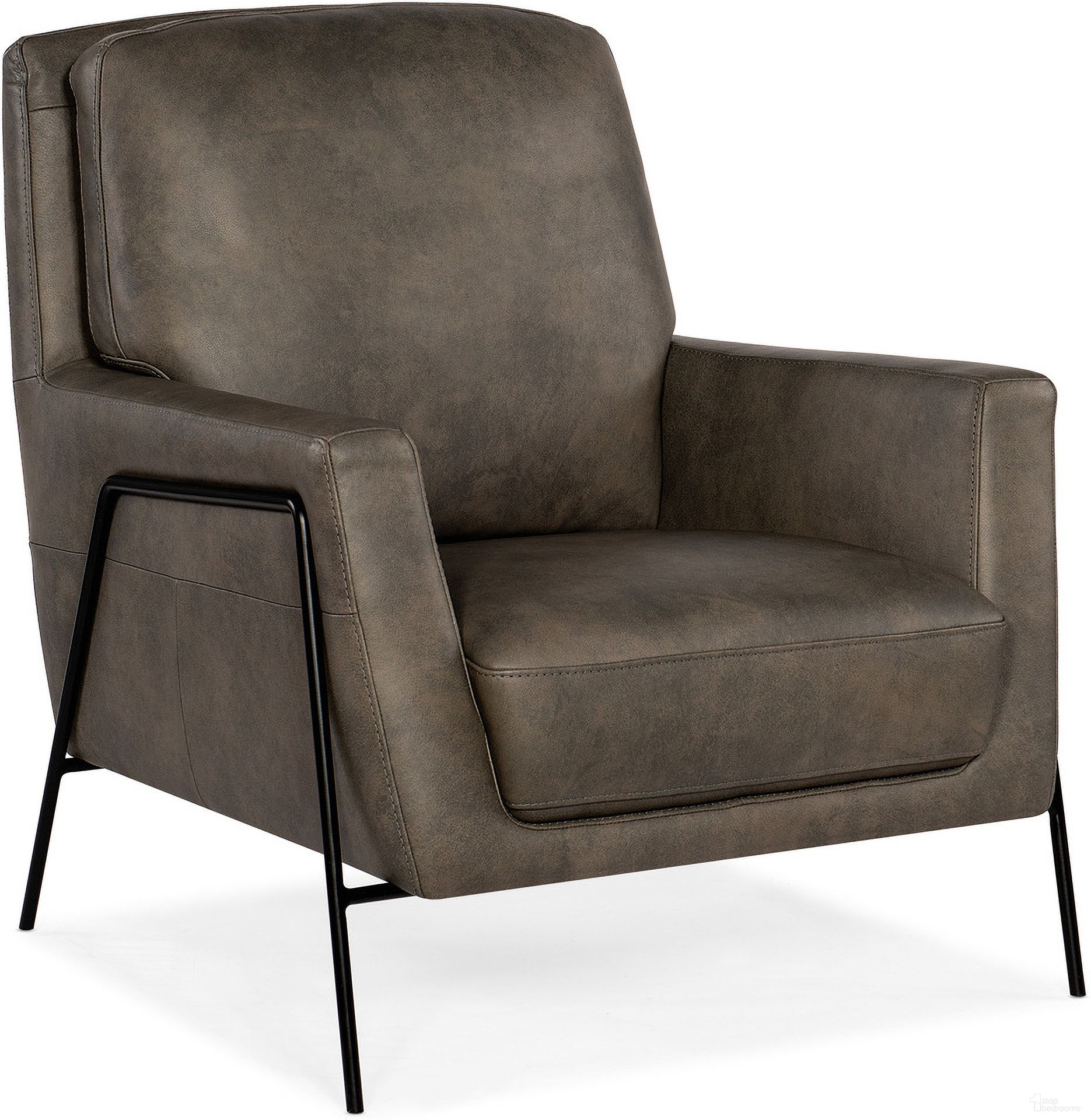 The appearance of Amette Metal Frame Club Chair In Grey designed by Hooker in the modern / contemporary interior design. This grey piece of furniture  was selected by 1StopBedrooms from CC Collection to add a touch of cosiness and style into your home. Sku: CC452-093. Material: Leather.