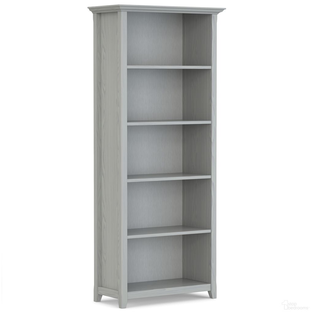 Amherst 30 Inch Solid Wood 5 Shelf Bookcase In Fog Grey