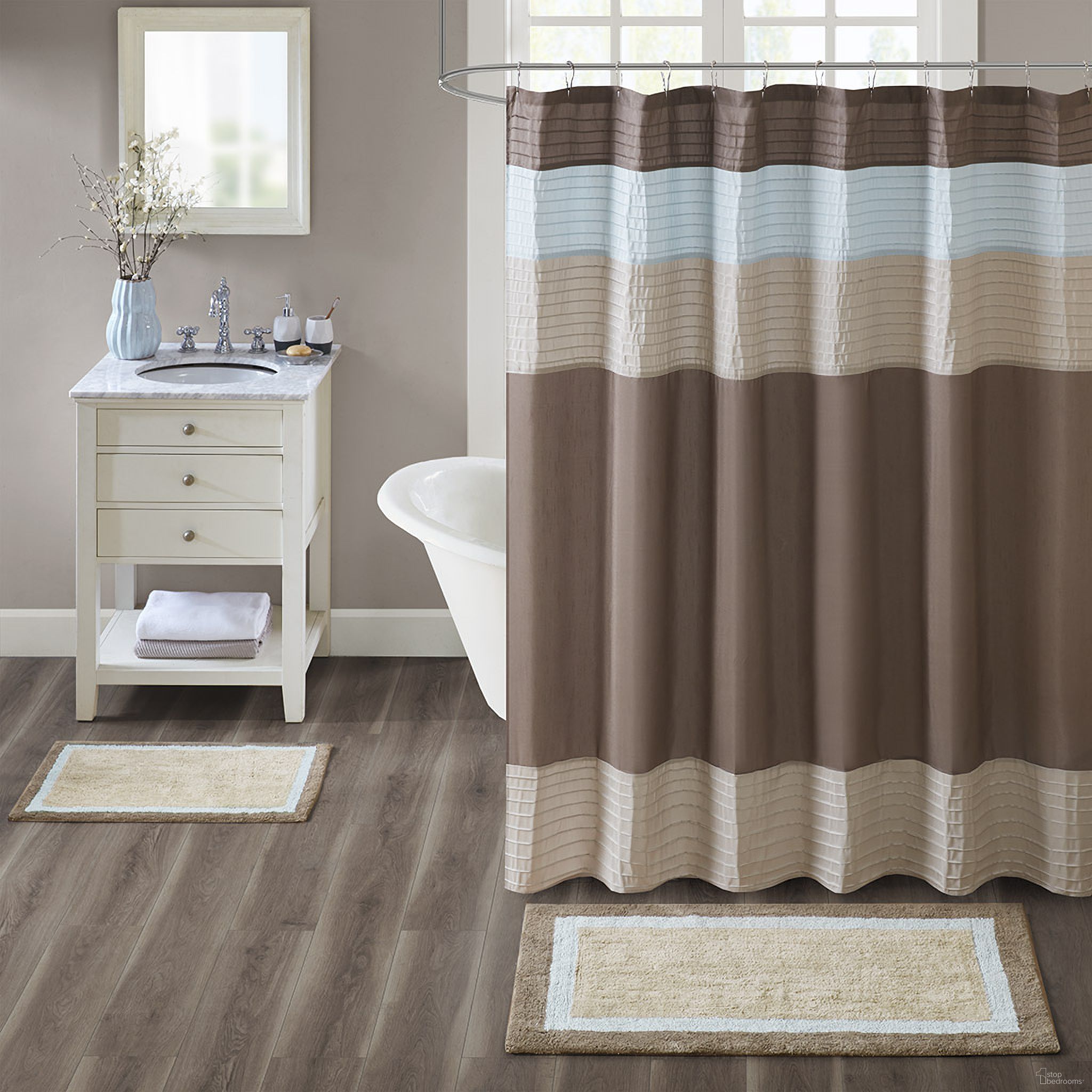 Amherst Cotton 1'8" x 2'6" Bath Rug In Blue