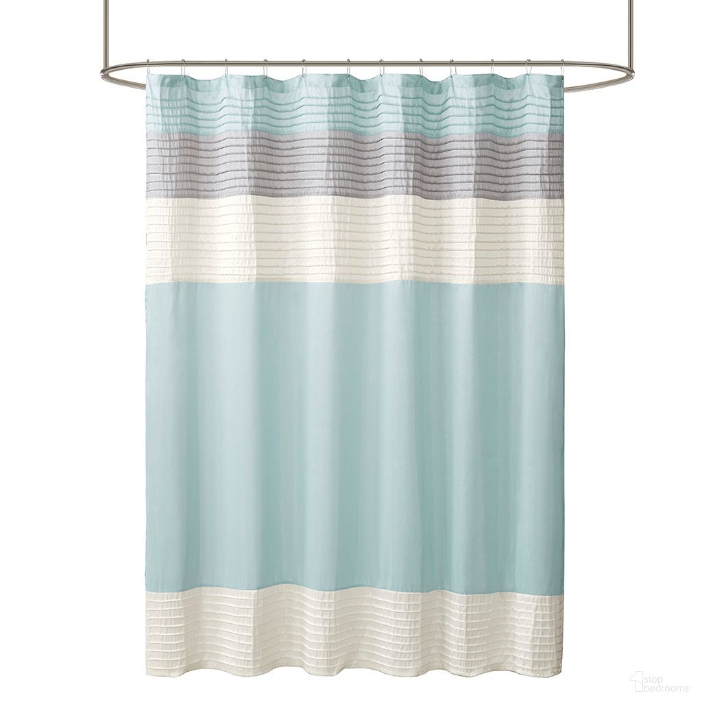 Amherst Faux Silk Shower Curtain In Aqua