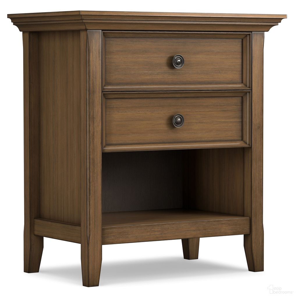 Amherst Solid Wood Bedside Table In Rustic Natural Aged Brown