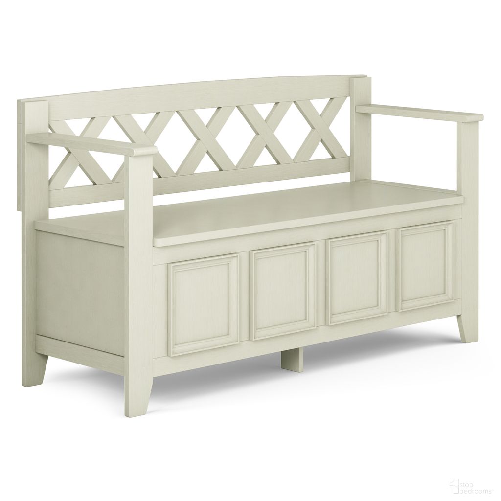 Amherst Solid Wood Entryway Storage Bench In Antique White