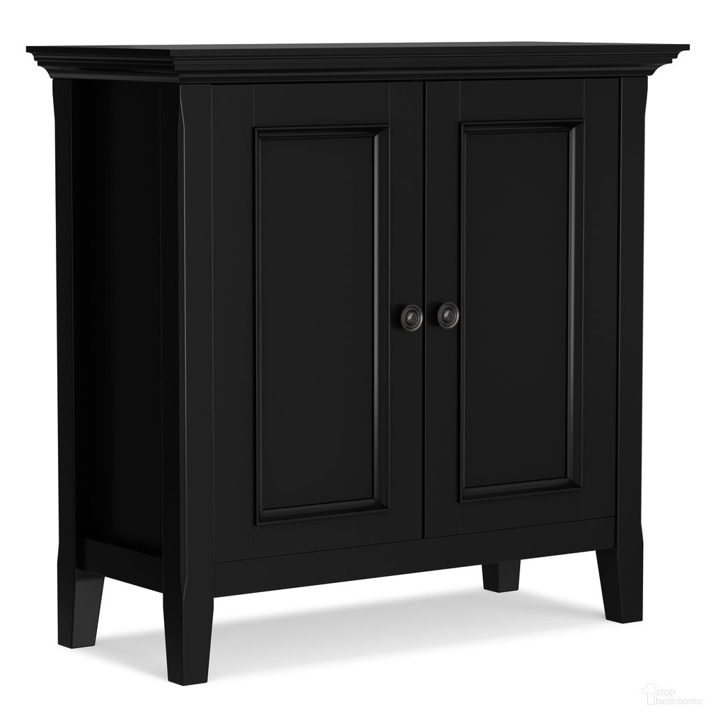 Amherst Solid Wood Low Storage Cabinet In Black