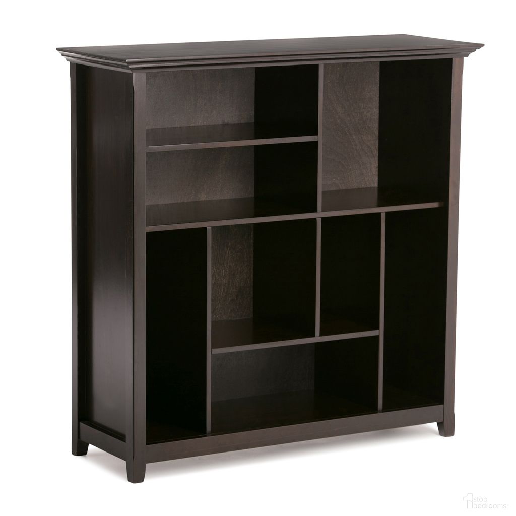 The appearance of Amherst Solid Wood Multi Cube Bookcase and Storage Unit In Hickory Brown designed by Simpli Home in the transitional interior design. This hickory brown piece of furniture was selected by 1StopBedrooms from Amherst Collection to add a touch of cosiness and style into your home. Sku: AXCRAMH19-HIC. Material: Pine.