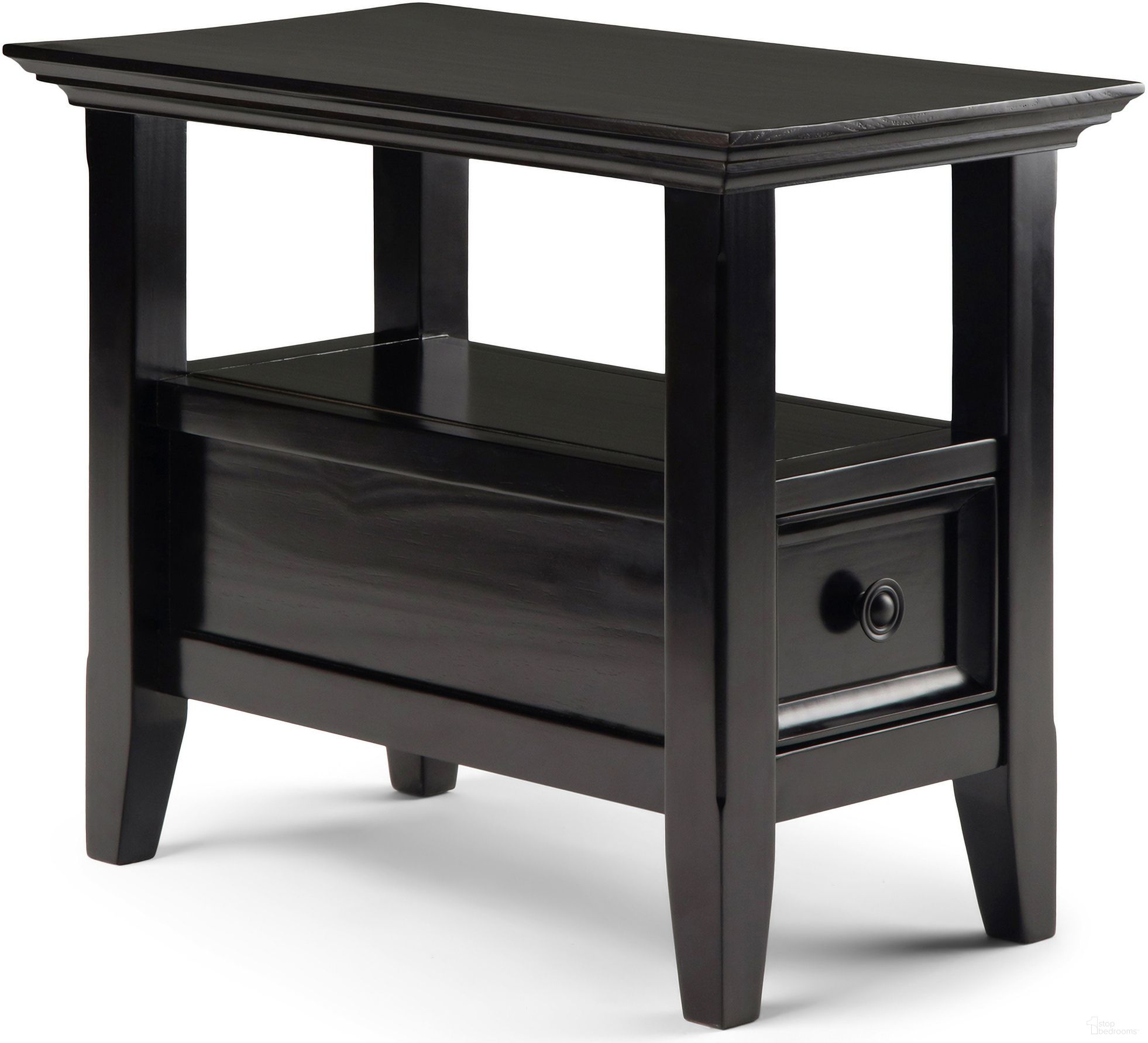 Amherst Solid Wood Narrow Side Table In Hickory Brown