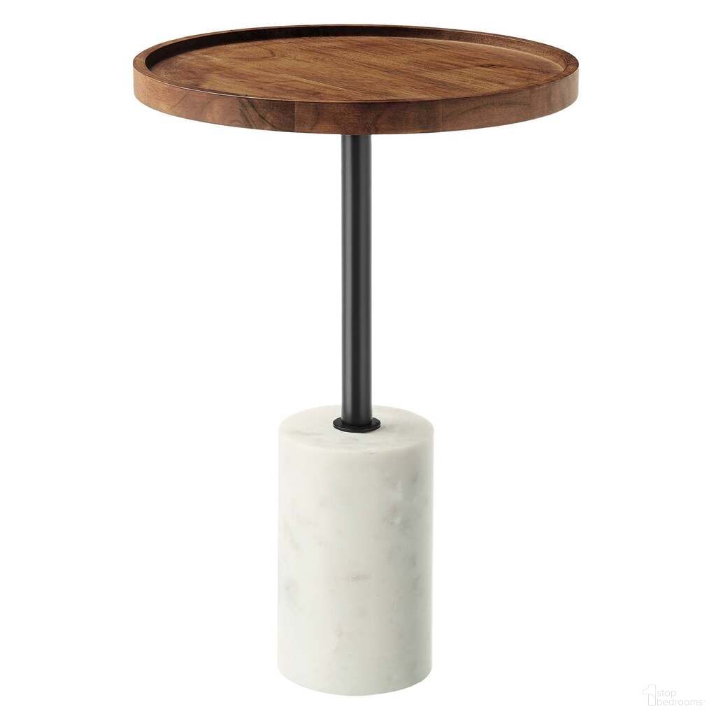 Amina Acacia Wood Round Side Table In Light Oak