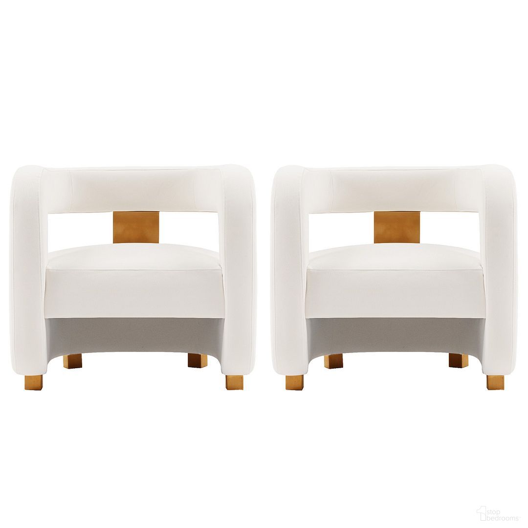 The appearance of Amirah Accent Chair Set of 2 In White designed by Manhattan Comfort in the modern / contemporary interior design. This white piece of furniture  was selected by 1StopBedrooms from Amirah Collection to add a touch of cosiness and style into your home. Sku: AC060-WH;AC060-WH. Material: Wood.