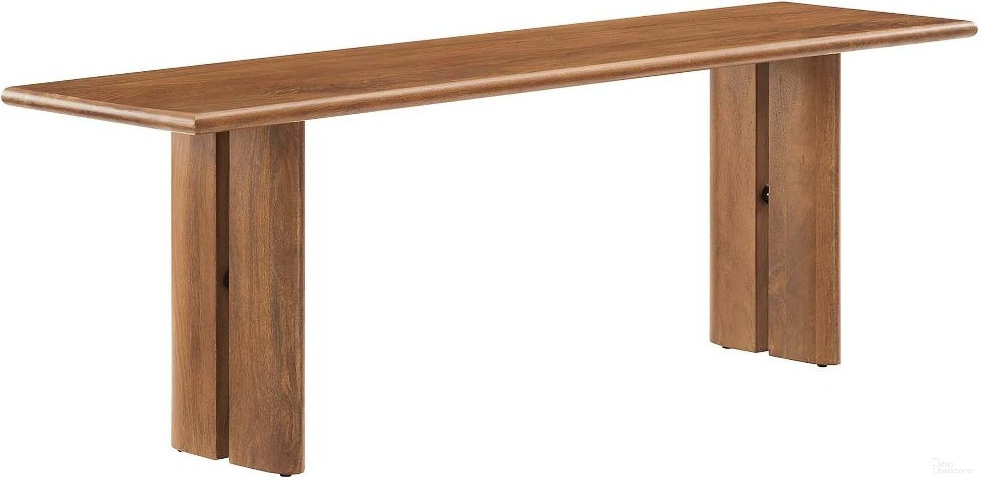 The appearance of Amistad 58 Inch Wood Bench In Walnut designed by Modway in the modern / contemporary interior design. This walnut piece of furniture was selected by 1StopBedrooms from Amistad Collection to add a touch of cosiness and style into your home. Sku: EEI-6344-WAL. Material: Wood.