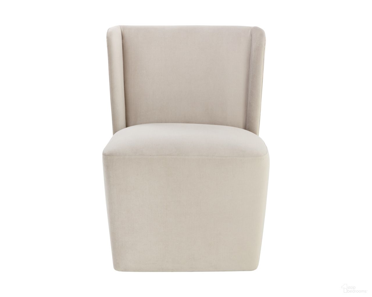 Amita Wheeled Dining Chair In Prosecco