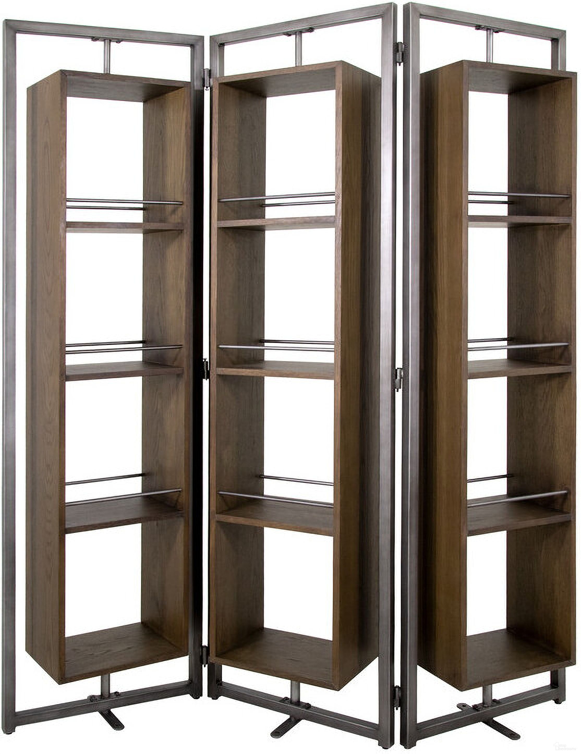 The appearance of Ammira Large Screen Shelf In Medium Brown designed by Yosemite Home Decor in the industrial interior design. This medium brown piece of furniture  was selected by 1StopBedrooms from  to add a touch of cosiness and style into your home. Sku: 270099. Material: Wood.