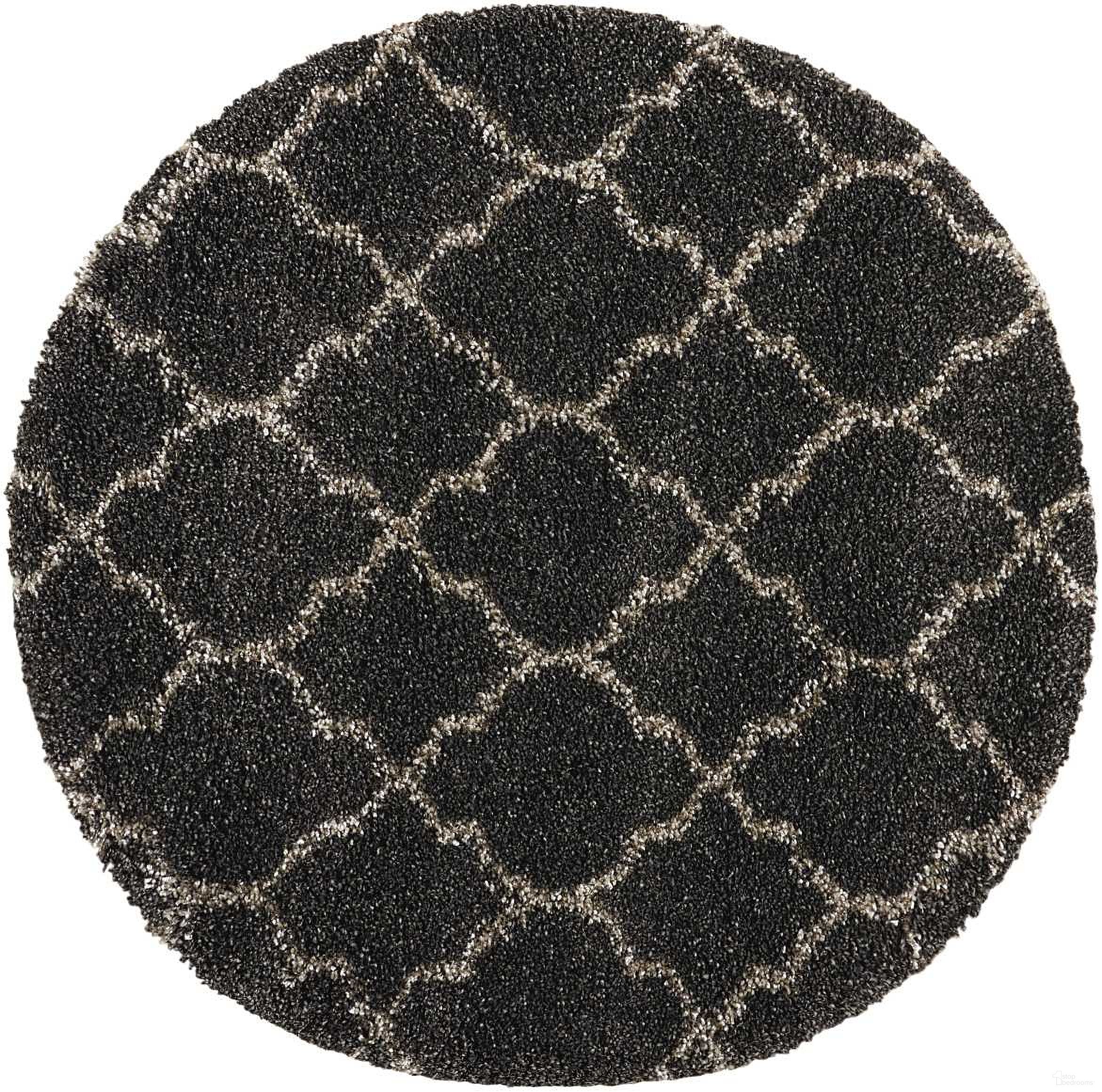 Amore Charcoal 3'11" x 3'11" Round Area Rug