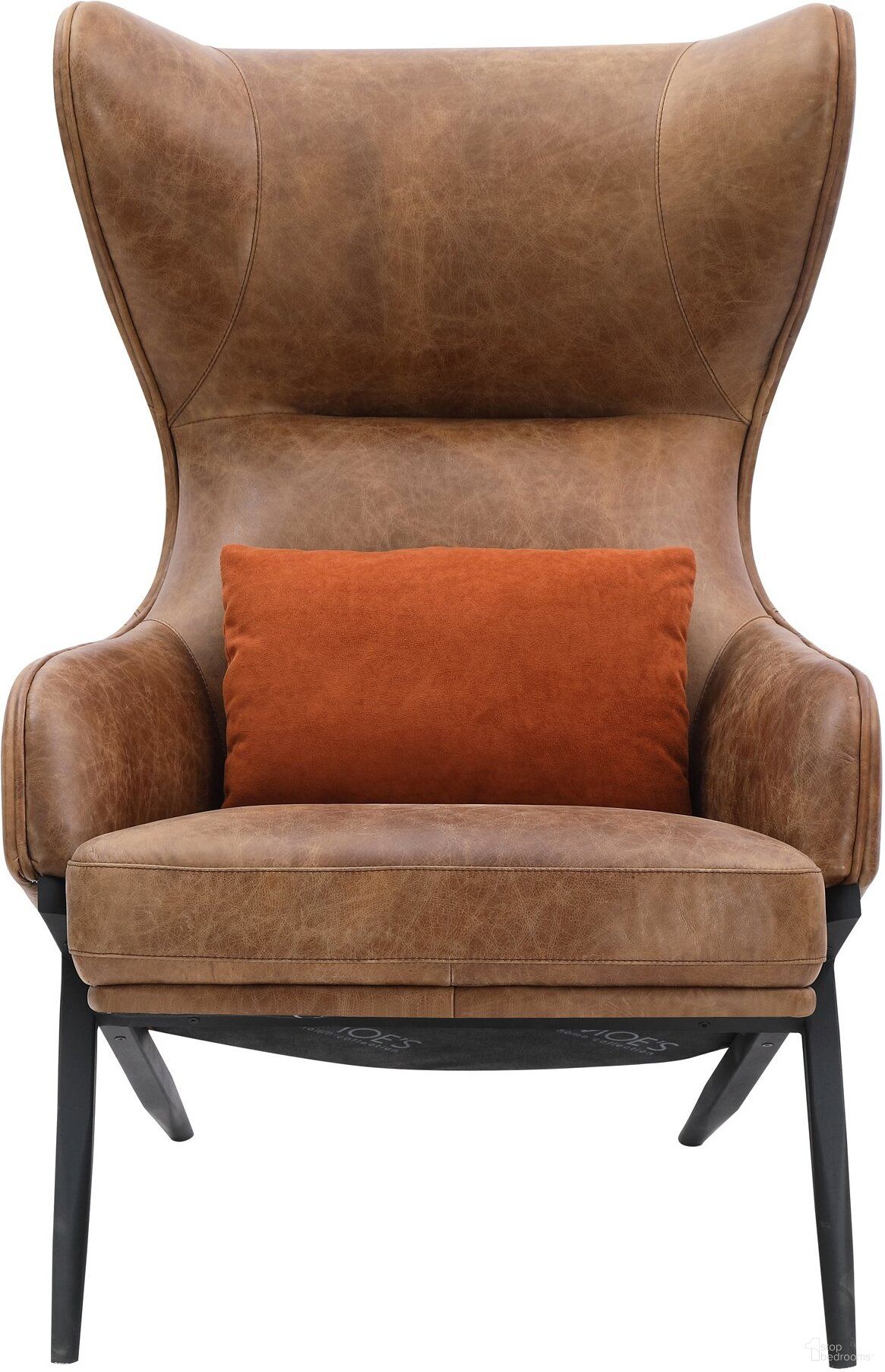 The appearance of Amos Cappuccino Leather Accent Chair designed by Moes Home in the transitional interior design. This brown piece of furniture was selected by 1StopBedrooms from Amos Collection to add a touch of cosiness and style into your home. Sku: PK-1103-14. Material: Leather.