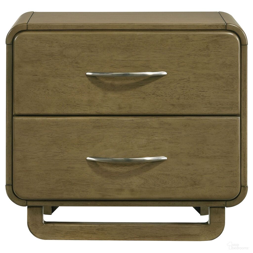The appearance of Amsbury 2-Drawer Nightstand Bedside Table In Nutmeg designed by Coaster in the transitional interior design. This nutmeg piece of furniture was selected by 1StopBedrooms from Amsbury Collection to add a touch of cosiness and style into your home. Sku: 224272. Material: Veneer.