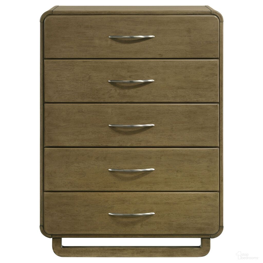 The appearance of Amsbury 5-Drawer Chest of Drawers In Nutmeg designed by Coaster in the transitional interior design. This nutmeg piece of furniture was selected by 1StopBedrooms from Amsbury Collection to add a touch of cosiness and style into your home. Sku: 224275. Material: Particle Board.