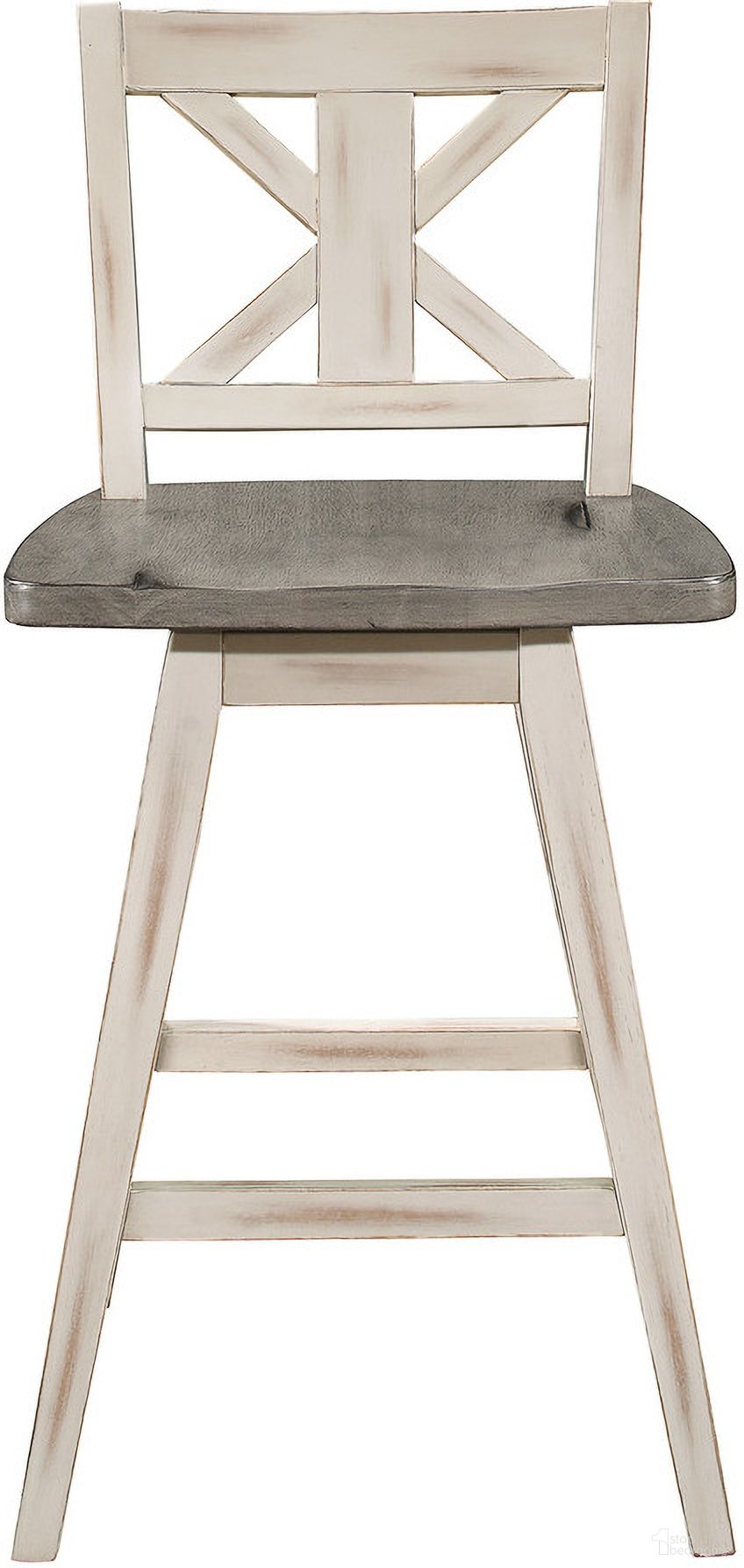 The appearance of Amsonia Black Swivel Counter Height Chair Set of 2 designed by Homelegance in the transitional interior design. This gray and white piece of furniture  was selected by 1StopBedrooms from Amsonia Collection to add a touch of cosiness and style into your home. Sku: 5602-24WT. Material: Rubberwood.
